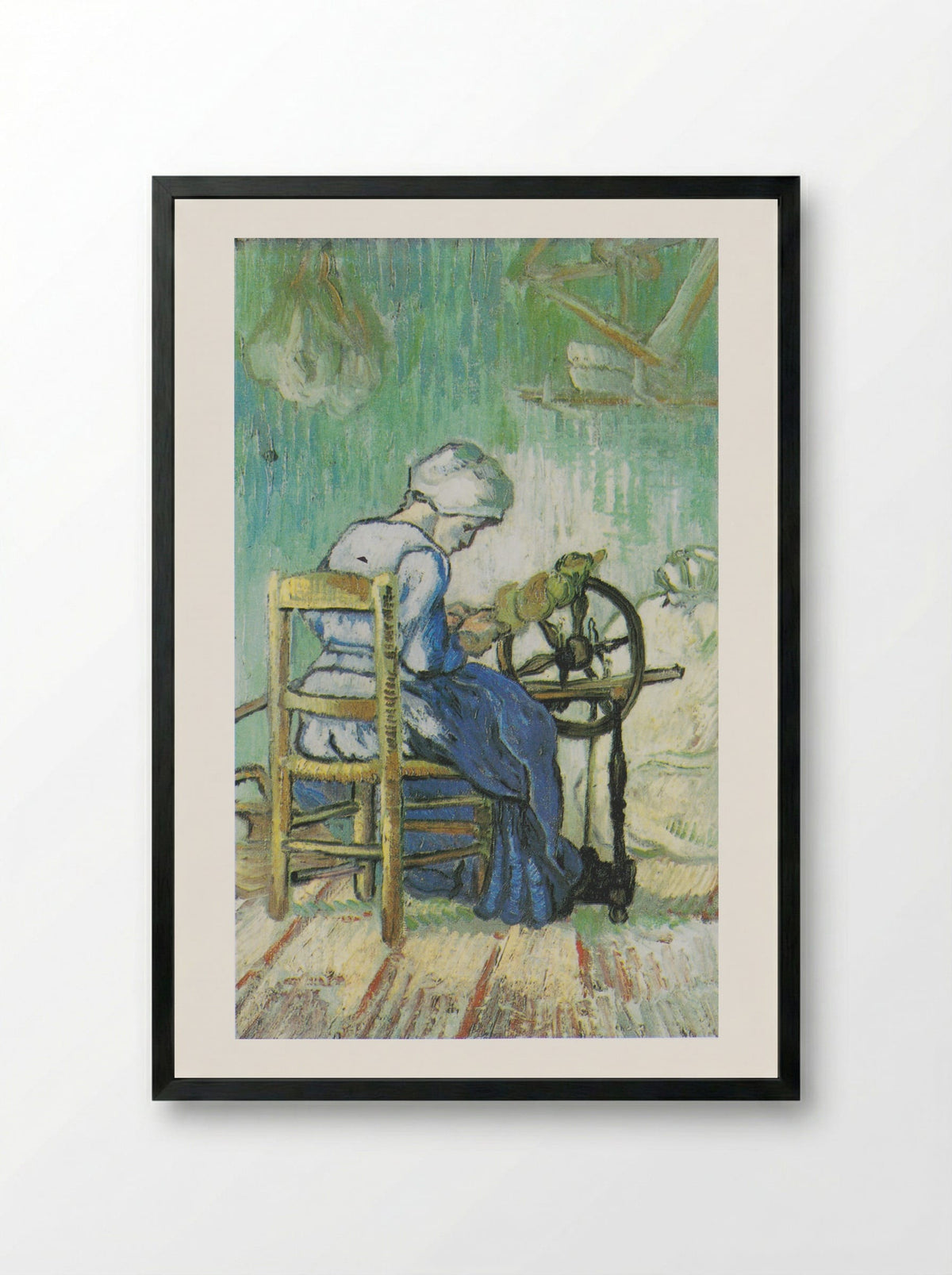 The Spinner (after Millet) - Vincent van Gogh - Framed Print Black