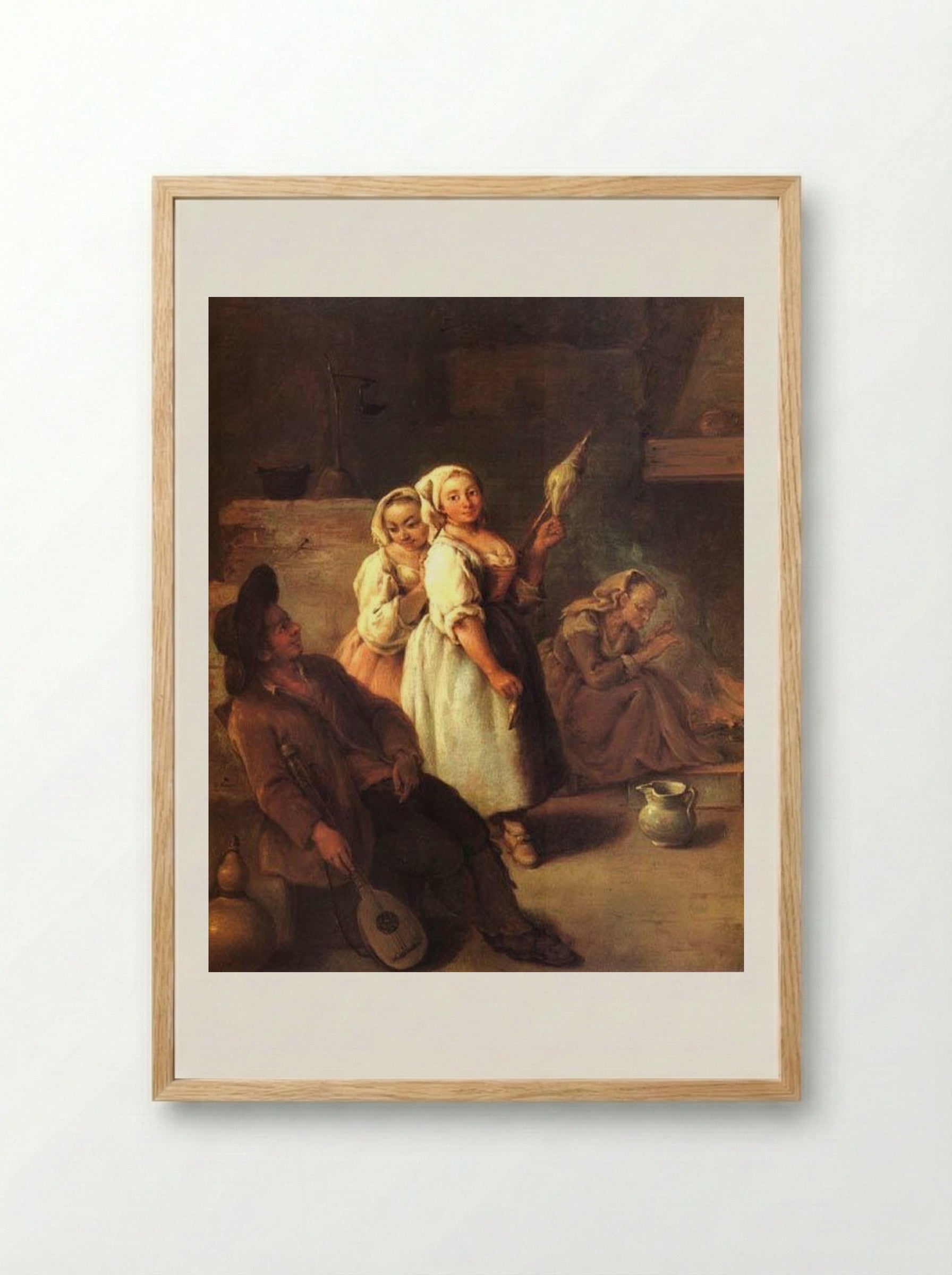 The Spinner - Pietro Longhi - Framed Print Wood