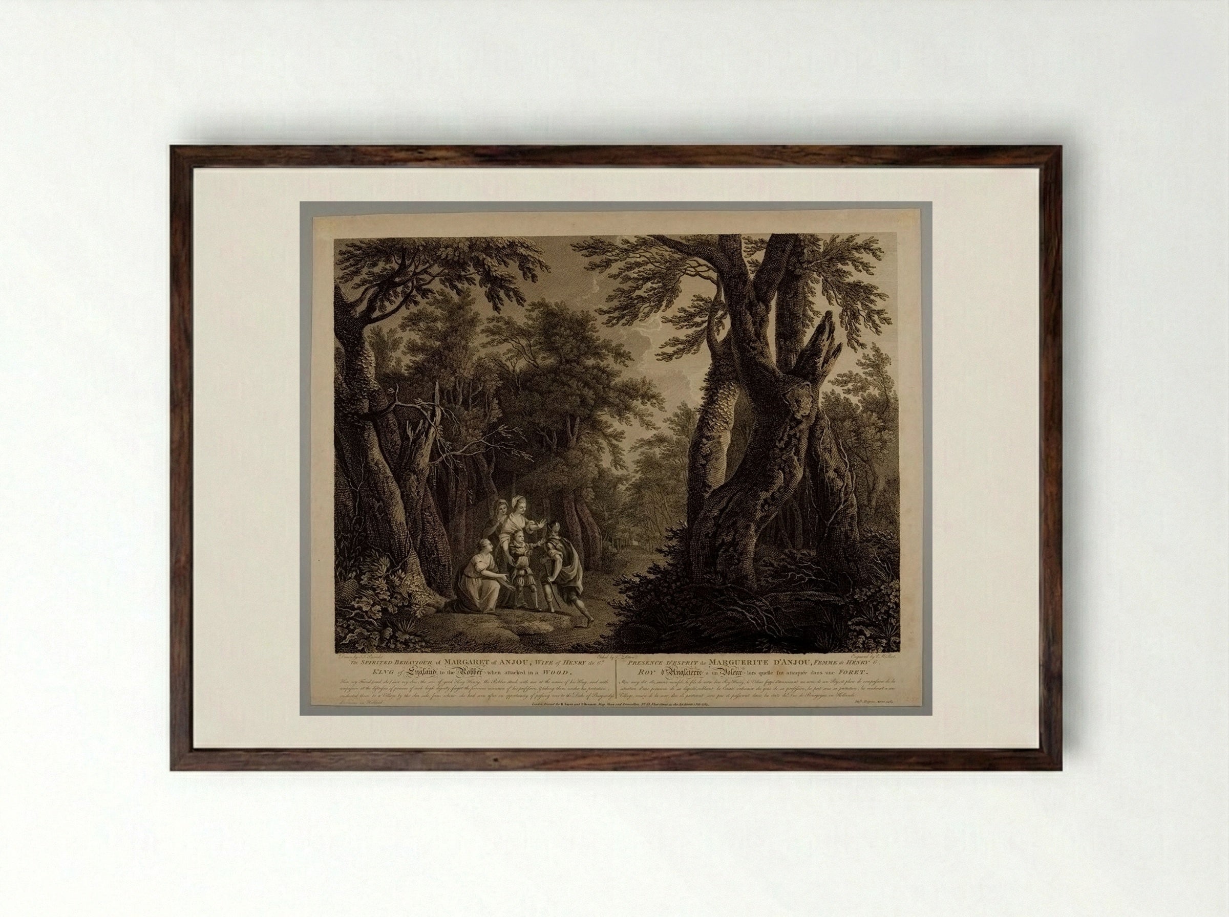 The Spirited Behaviour of Margaret of Anjou - Victor Marie Picot - Framed Print Dark Wood