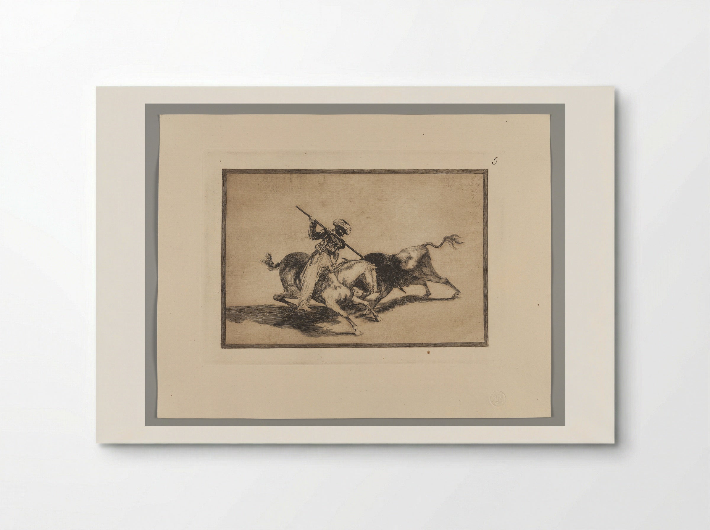 The Spirited Moor Gazul is the First to Spear Bulls according to Rules - Francisco José de Goya y Lucientes - Poster