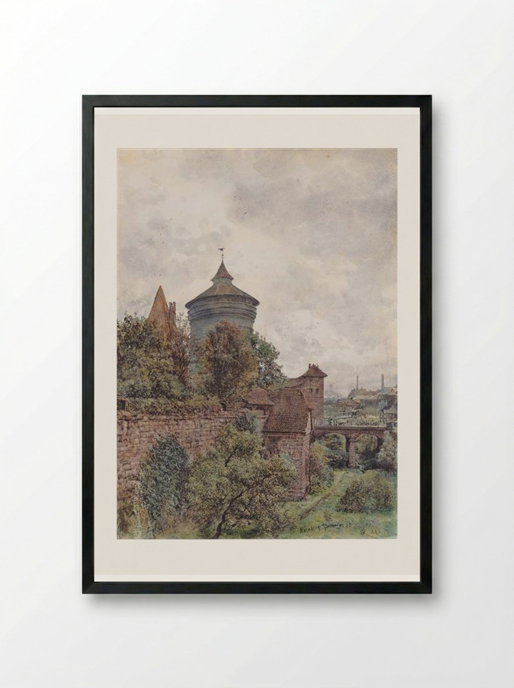 The Spittler in Nuremberg - Rudolf von Alt - Framed Print Black