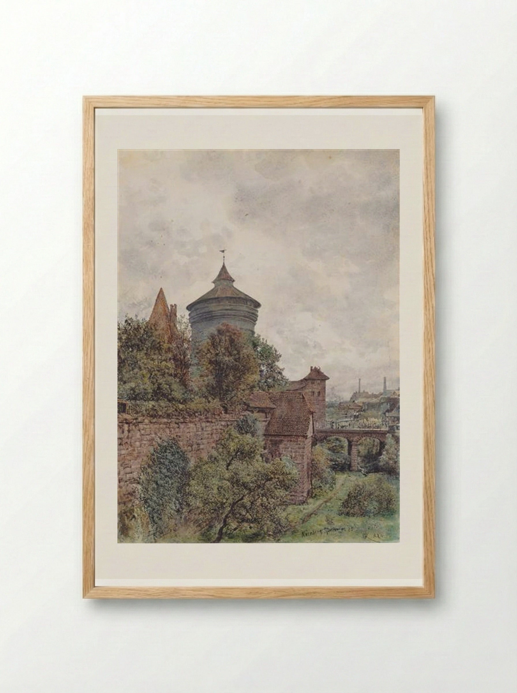 The Spittler in Nuremberg - Rudolf von Alt - Framed Print Wood