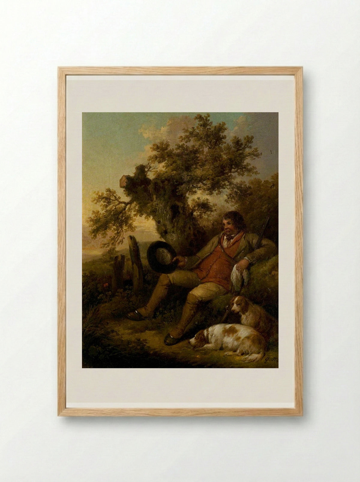 The Sportsman Resting - George Morland - Framed Print Wood