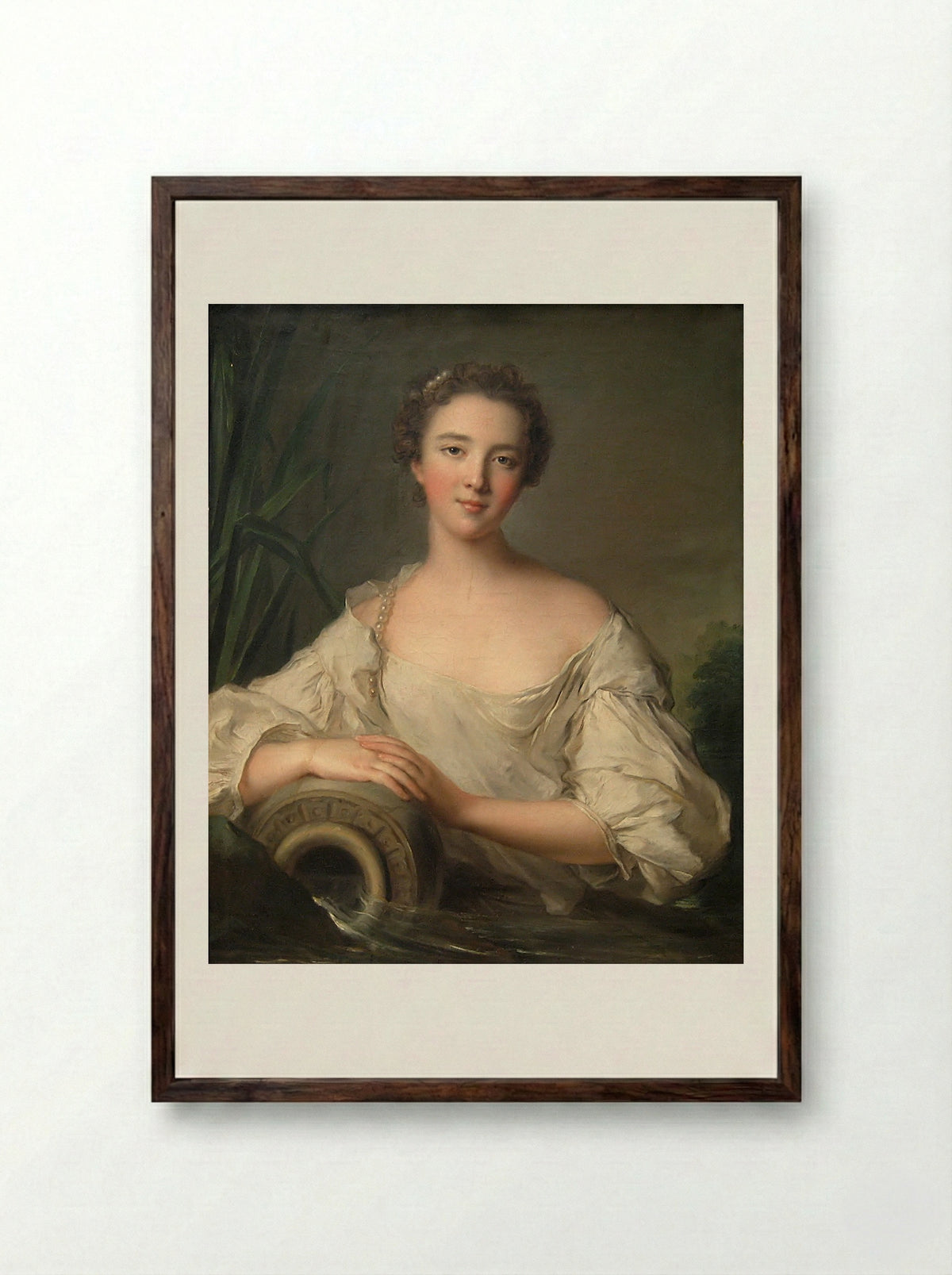 The Spring (La Source) - Jean-Marc Nattier - Framed Print Dark Wood