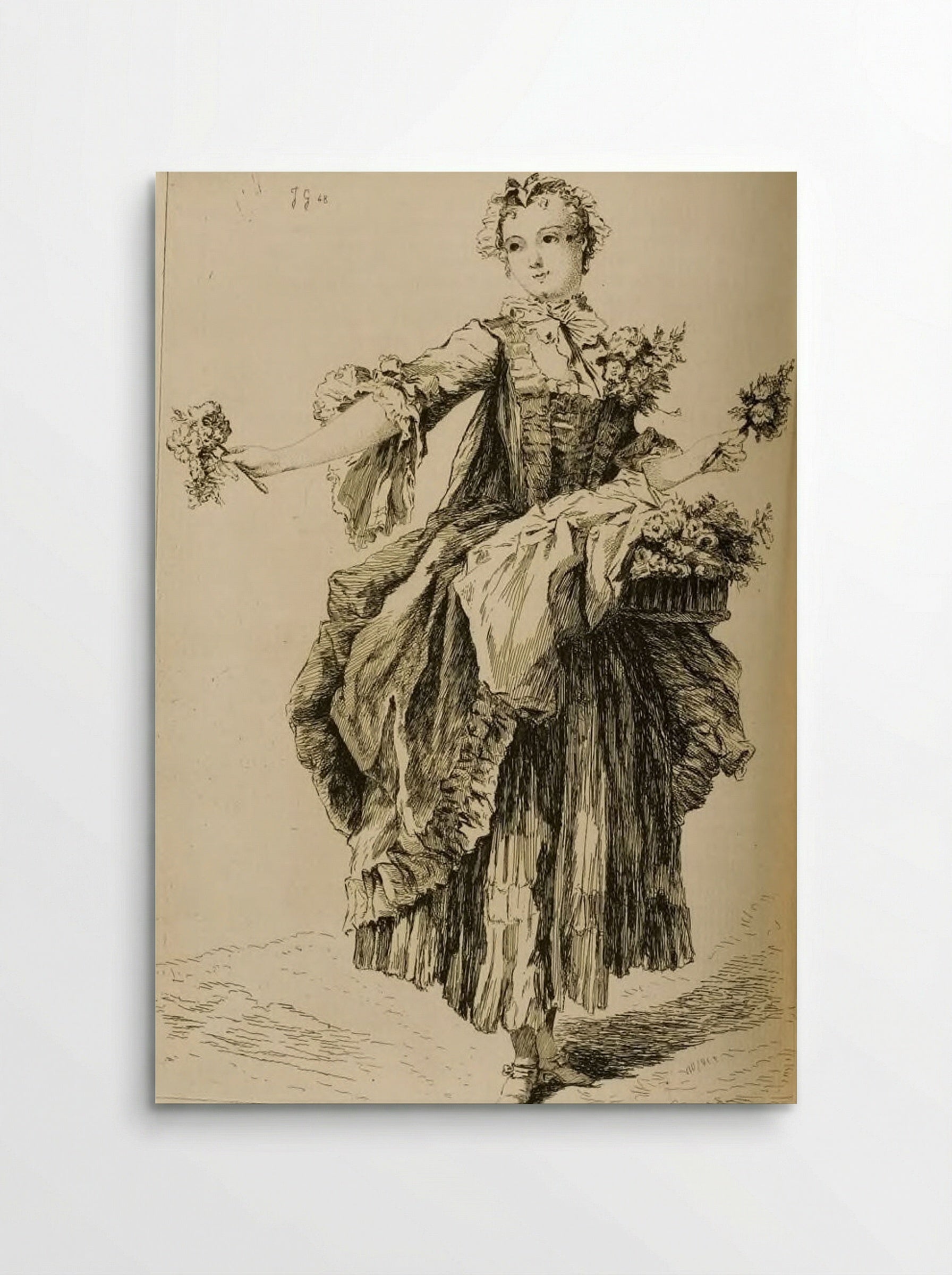 The Spritely Flower Girl - Jules de Goncourt - Poster