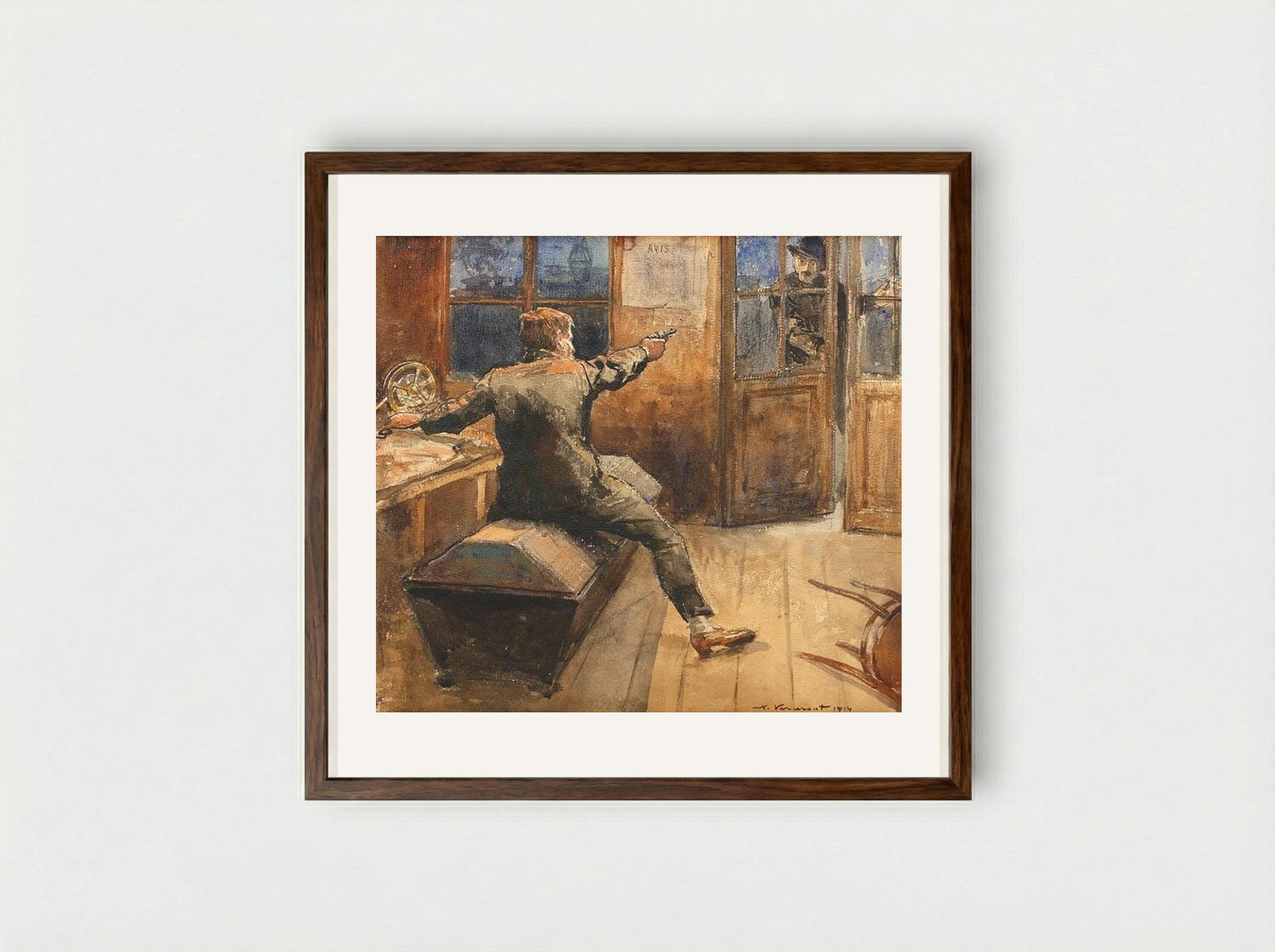 The Spy - Nicolae Vermont - Framed Print Dark Wood