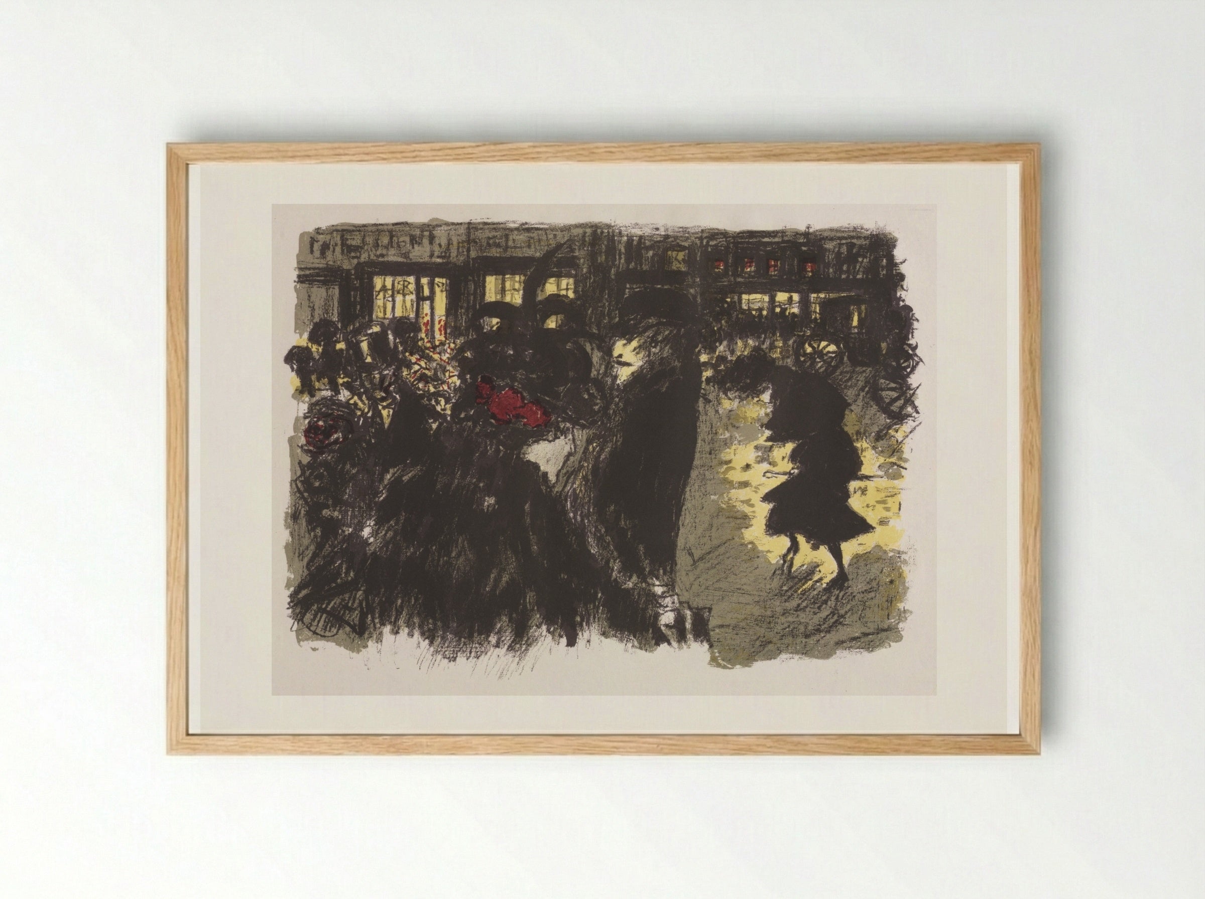 The Square at Evening - Pierre Bonnard - Framed Print Wood