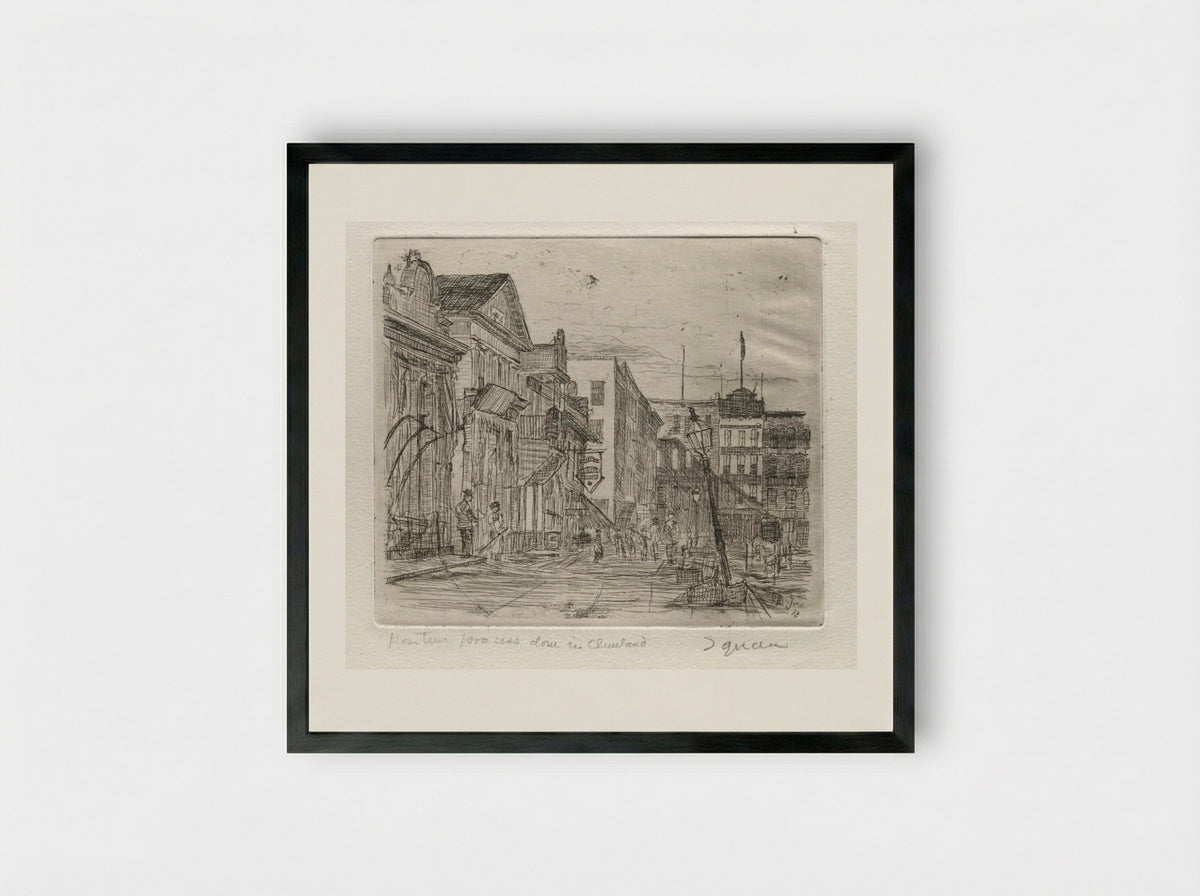 The Square - Otto H. Bacher - Framed Print Black