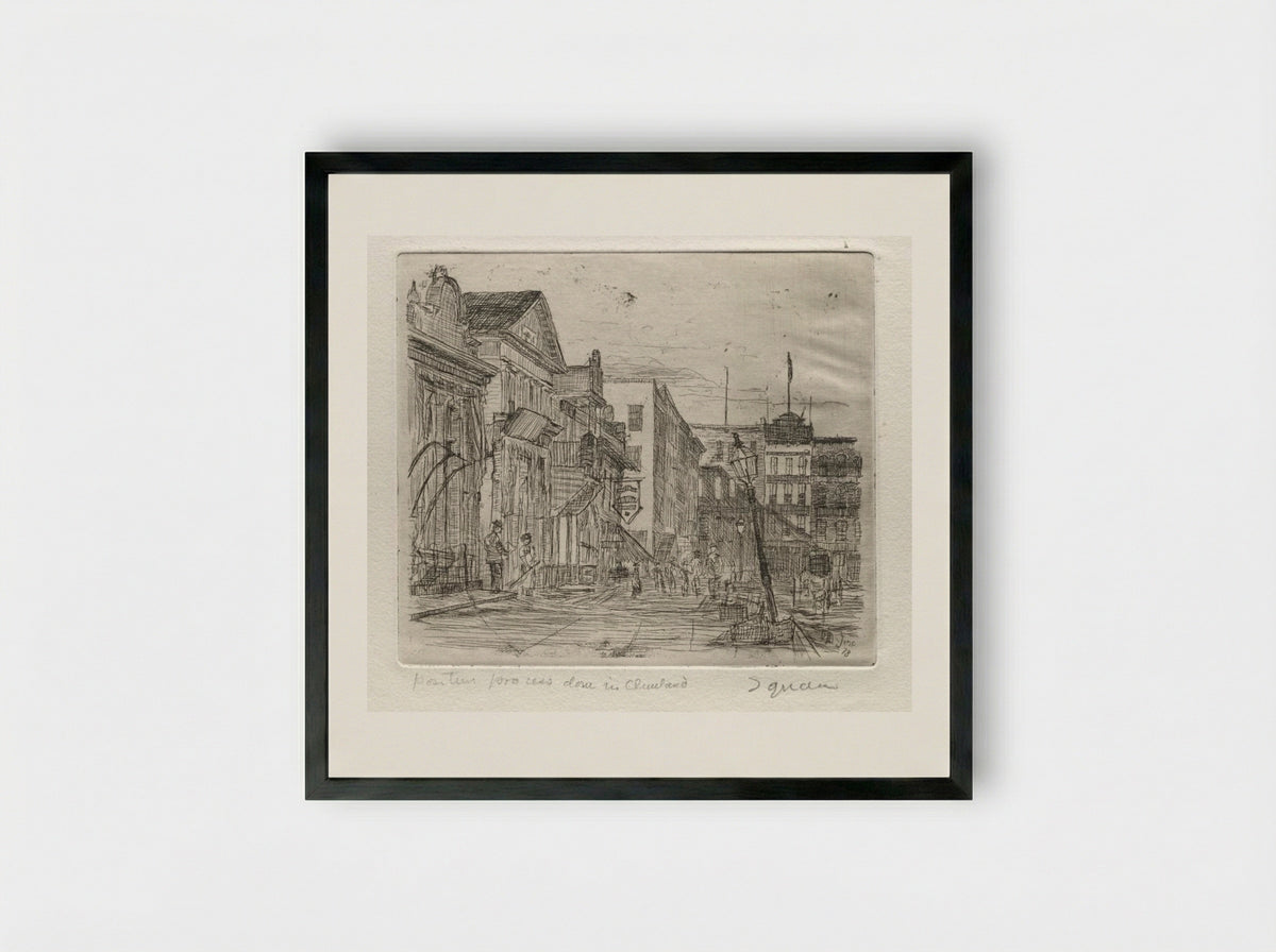 The Square - Otto H. Bacher - Framed Print Black