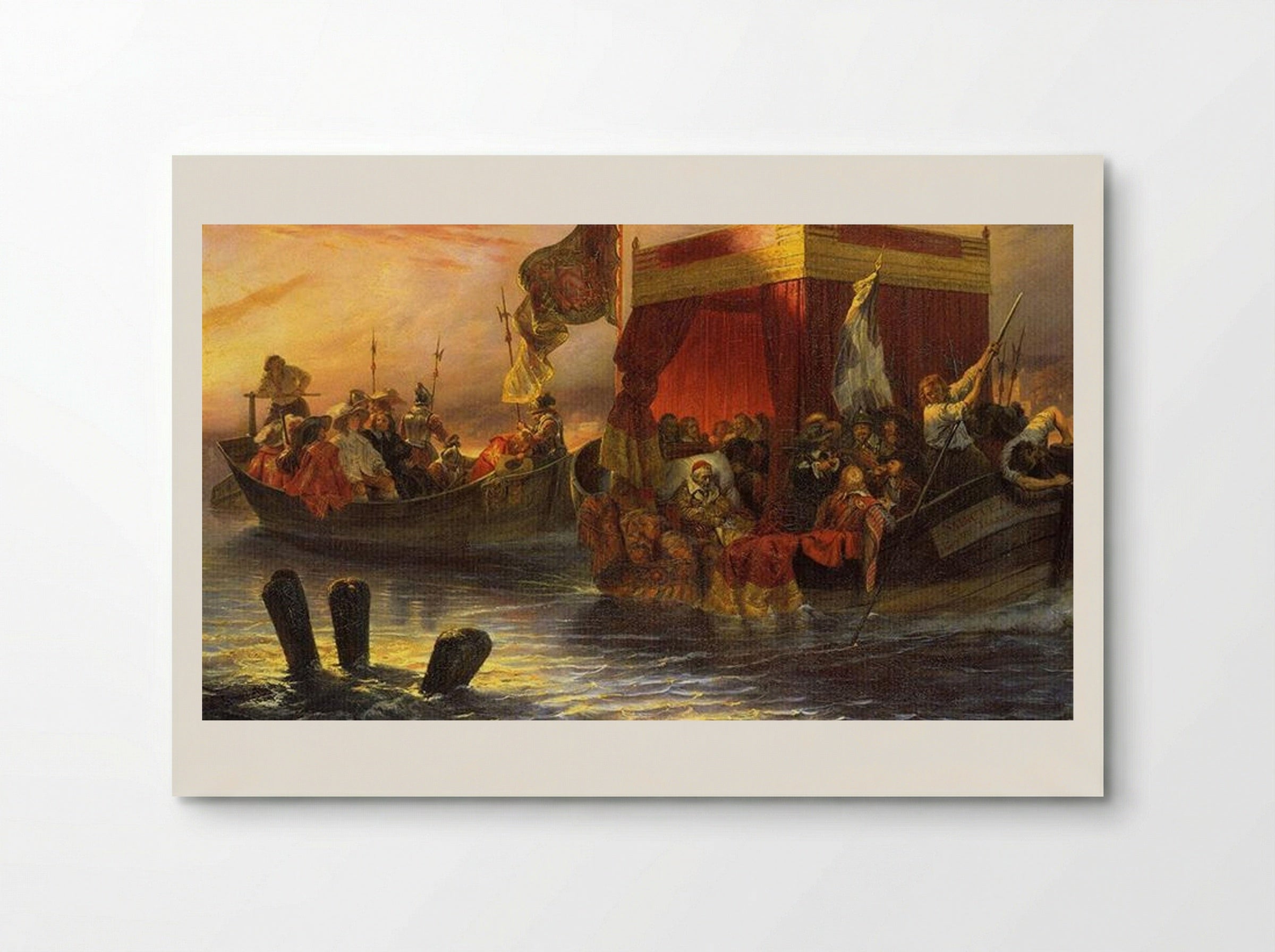 The State Barge of Cardinal Richelieu on the Rhone - Paul Delaroche - Poster