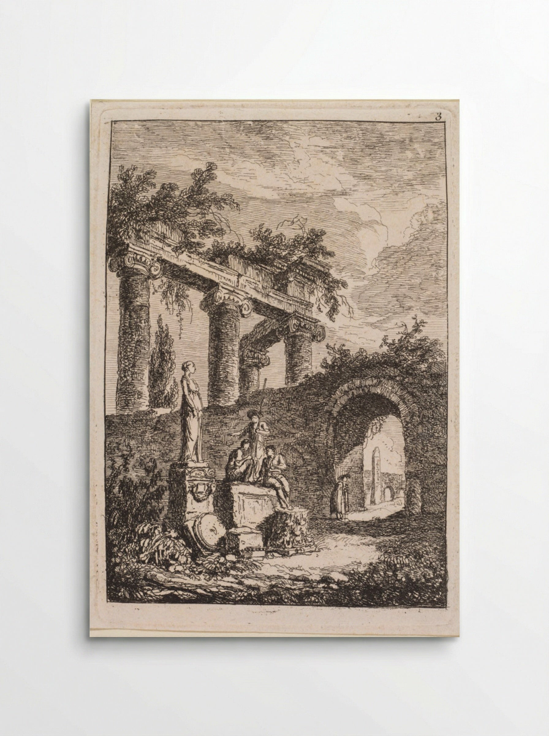 The Statue in Front of Ruins - Hubert Robert - Poster