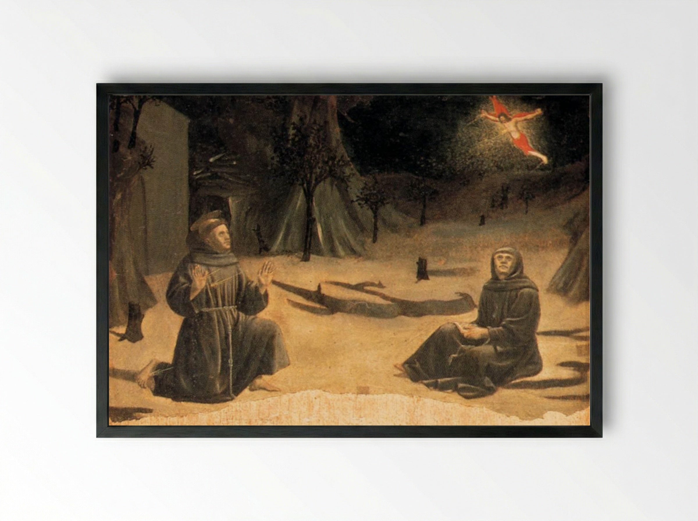 The Stigmatisation of St. Francis - Piero della Francesca - Framed Print Black