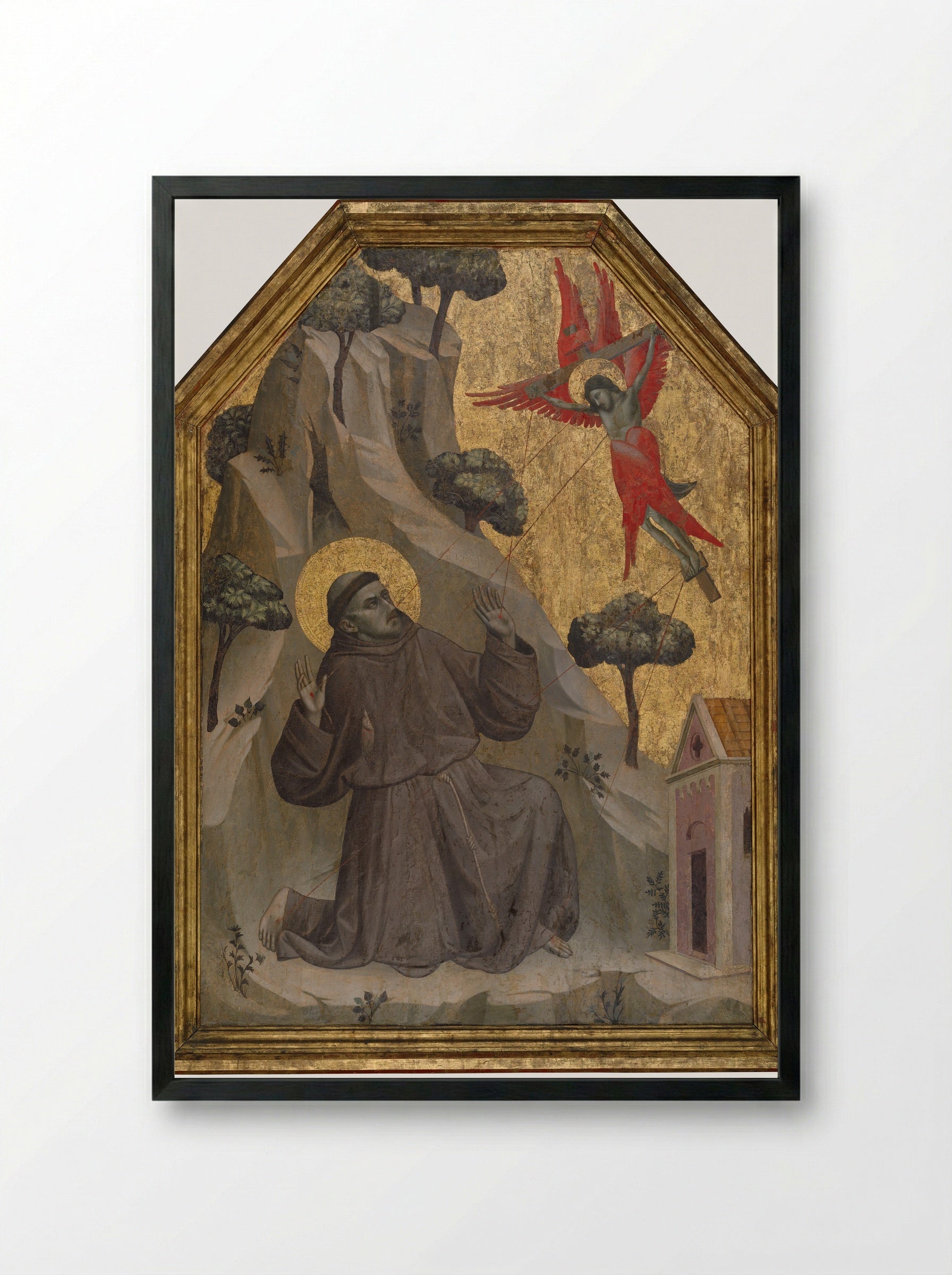 The Stigmatization of Saint Francis - Taddeo Gaddi - Framed Print Black