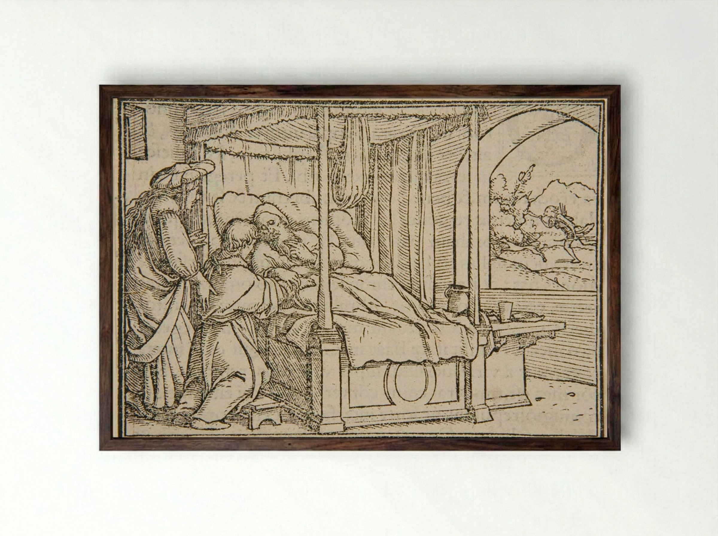 The Stolen Blessing - Hans Holbein the Younger - Framed Print Dark Wood