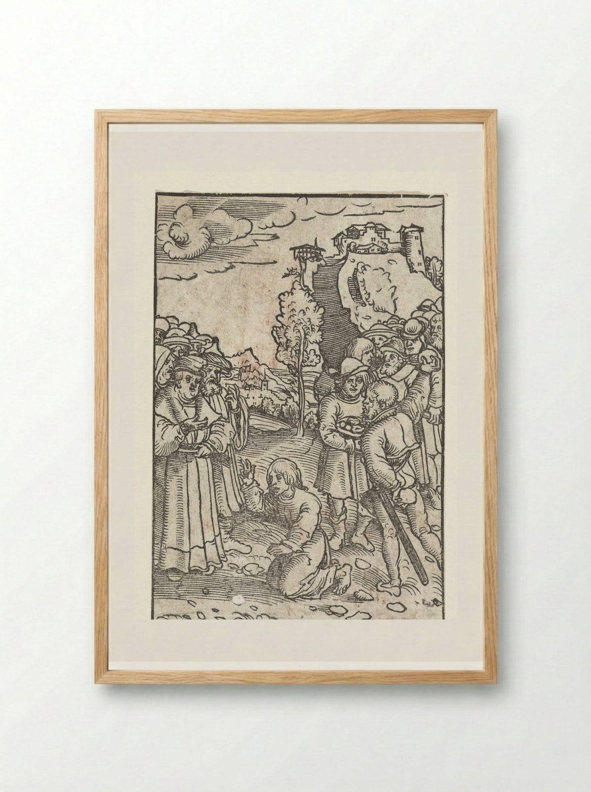 The Stoning of Saint Stephen - Lucas Cranach the Elder - Framed Print Wood