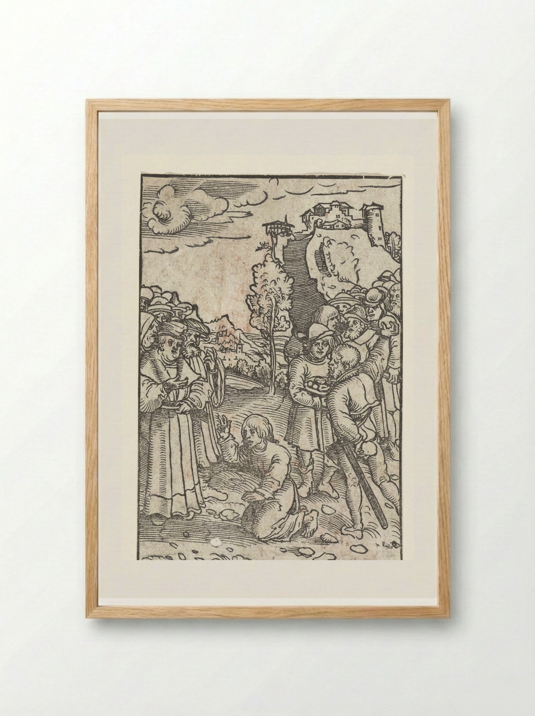 The Stoning of Saint Stephen - Lucas Cranach the Elder - Framed Print Wood
