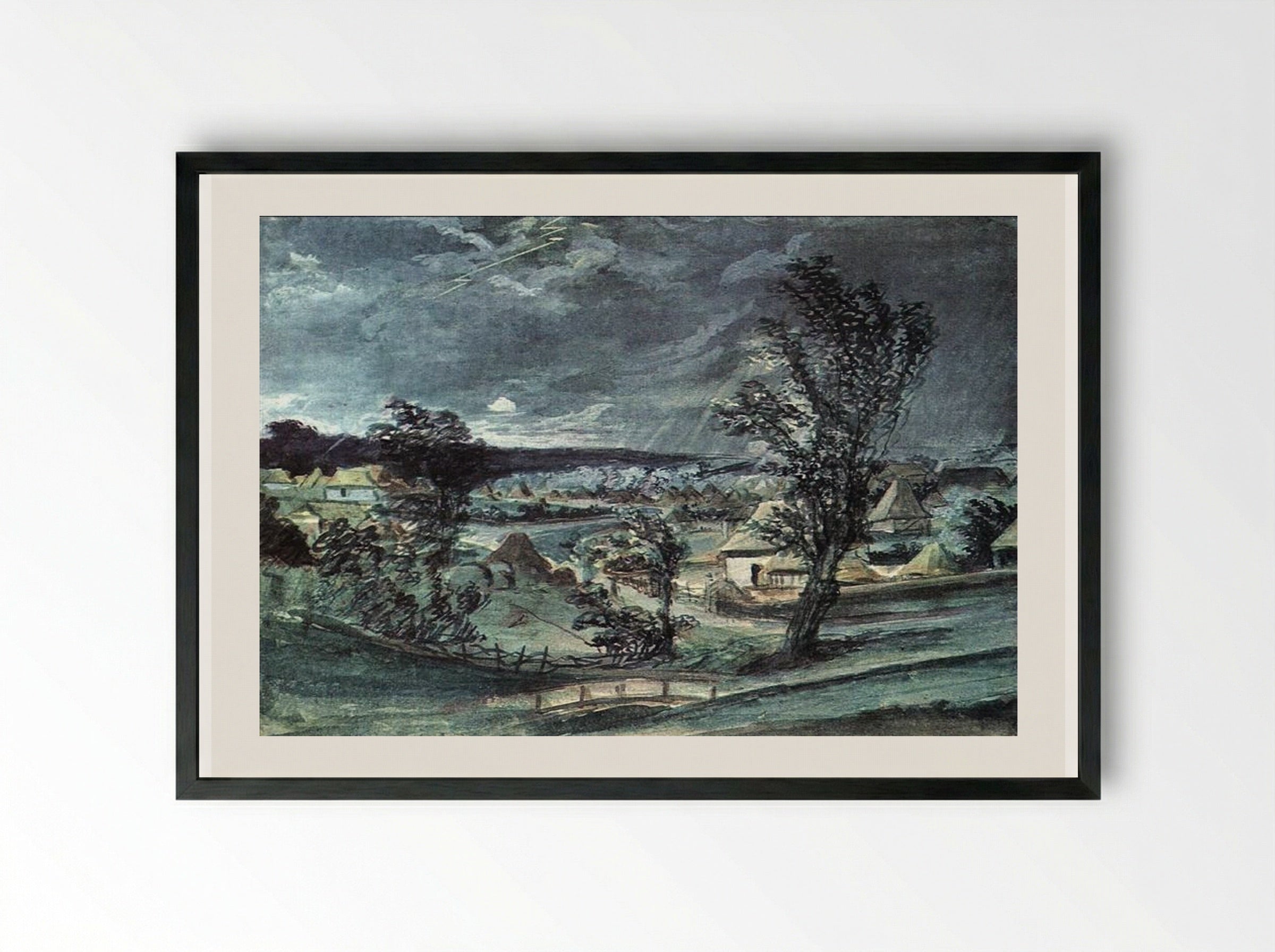 The Storm Over the Grove - Vasily Tropinin - Framed Print Black