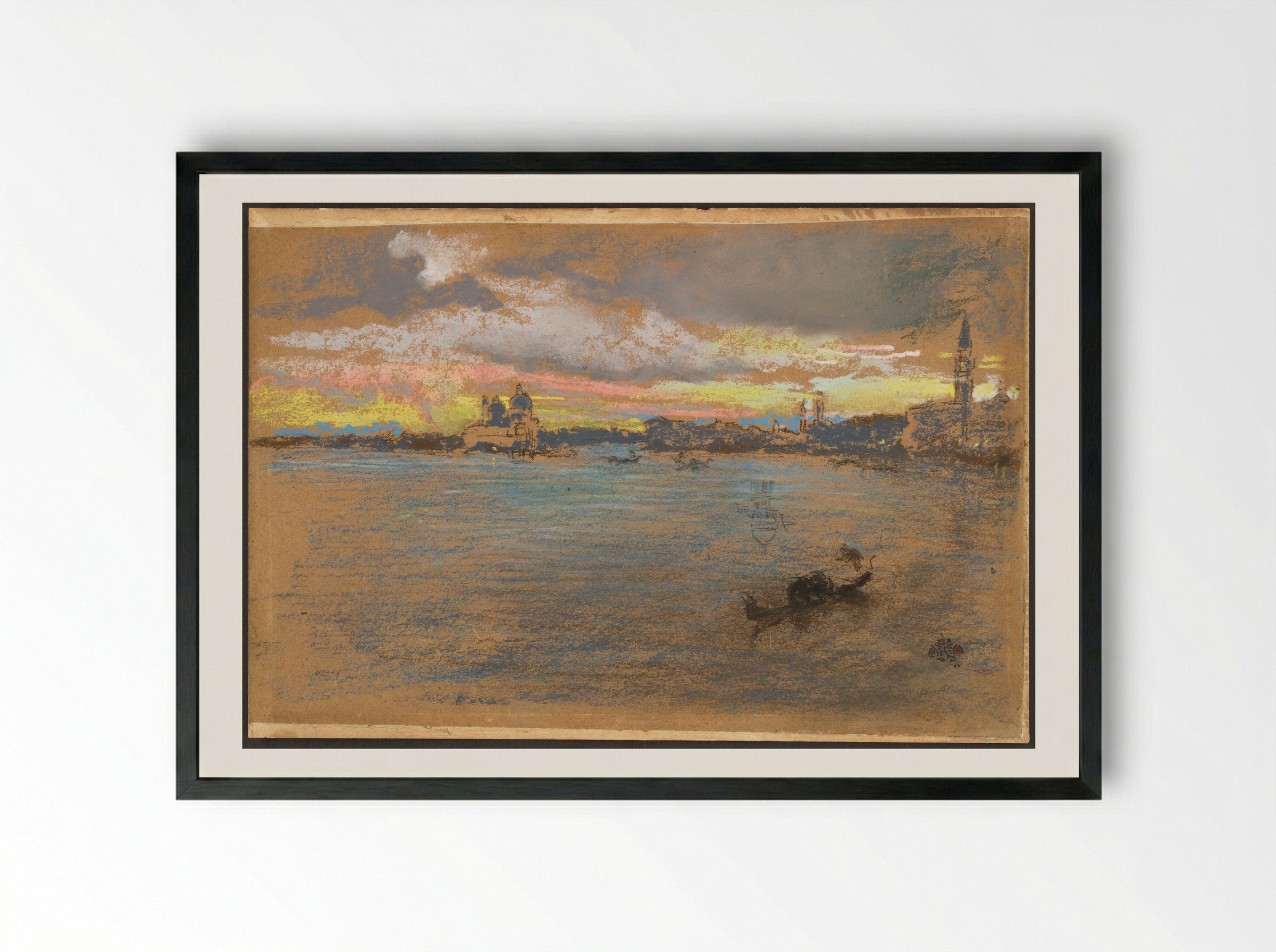 The Storm, Sunset - James Abbott McNeill Whistler - Framed Print Black