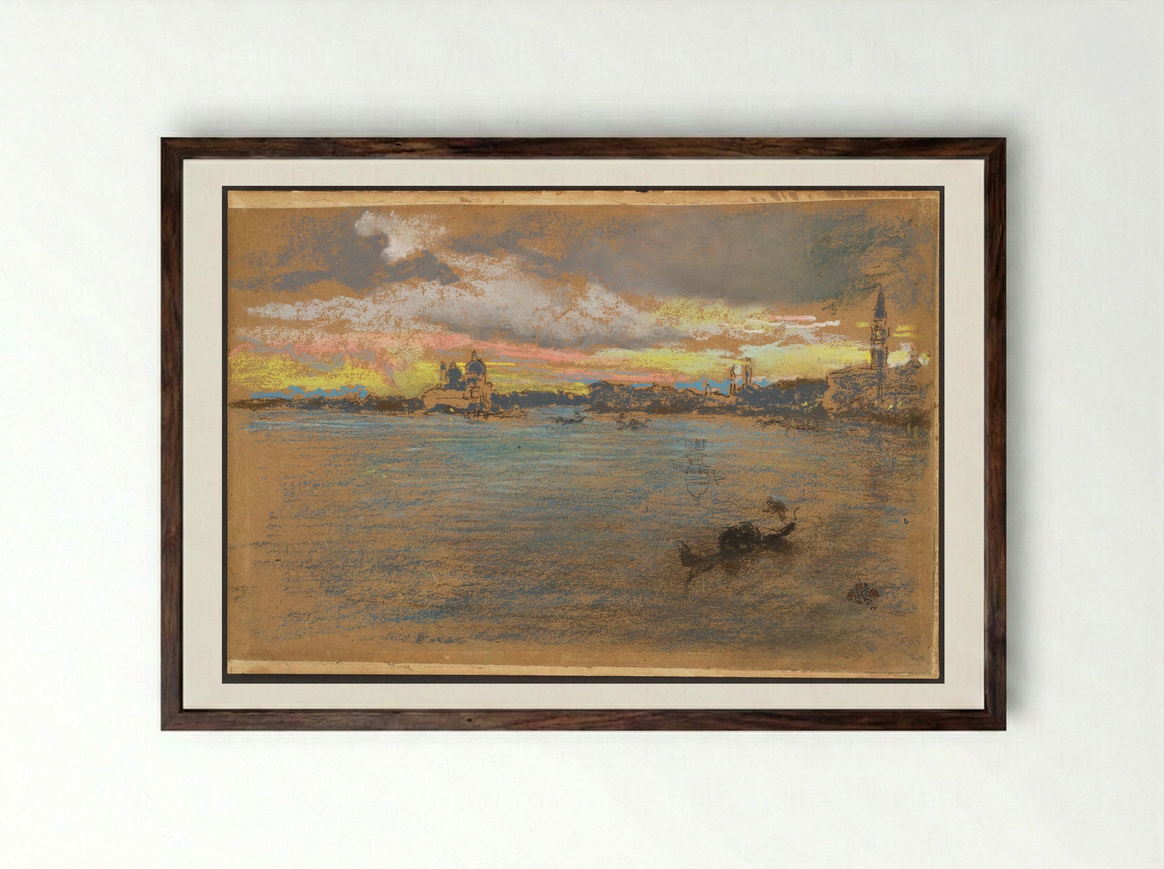 The Storm, Sunset - James Abbott McNeill Whistler - Framed Print Dark Wood