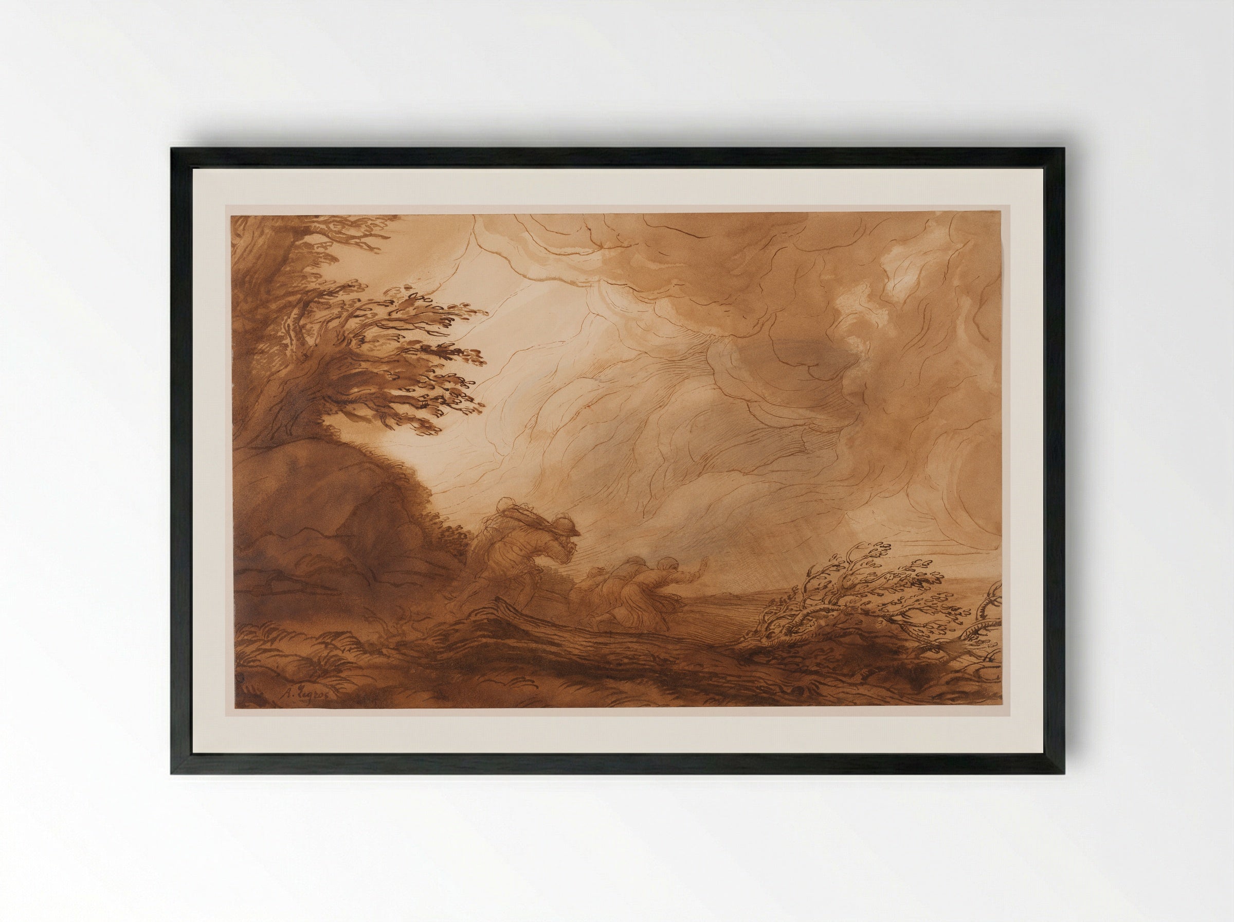 The Storm - Alphonse Legros - Framed Print Black