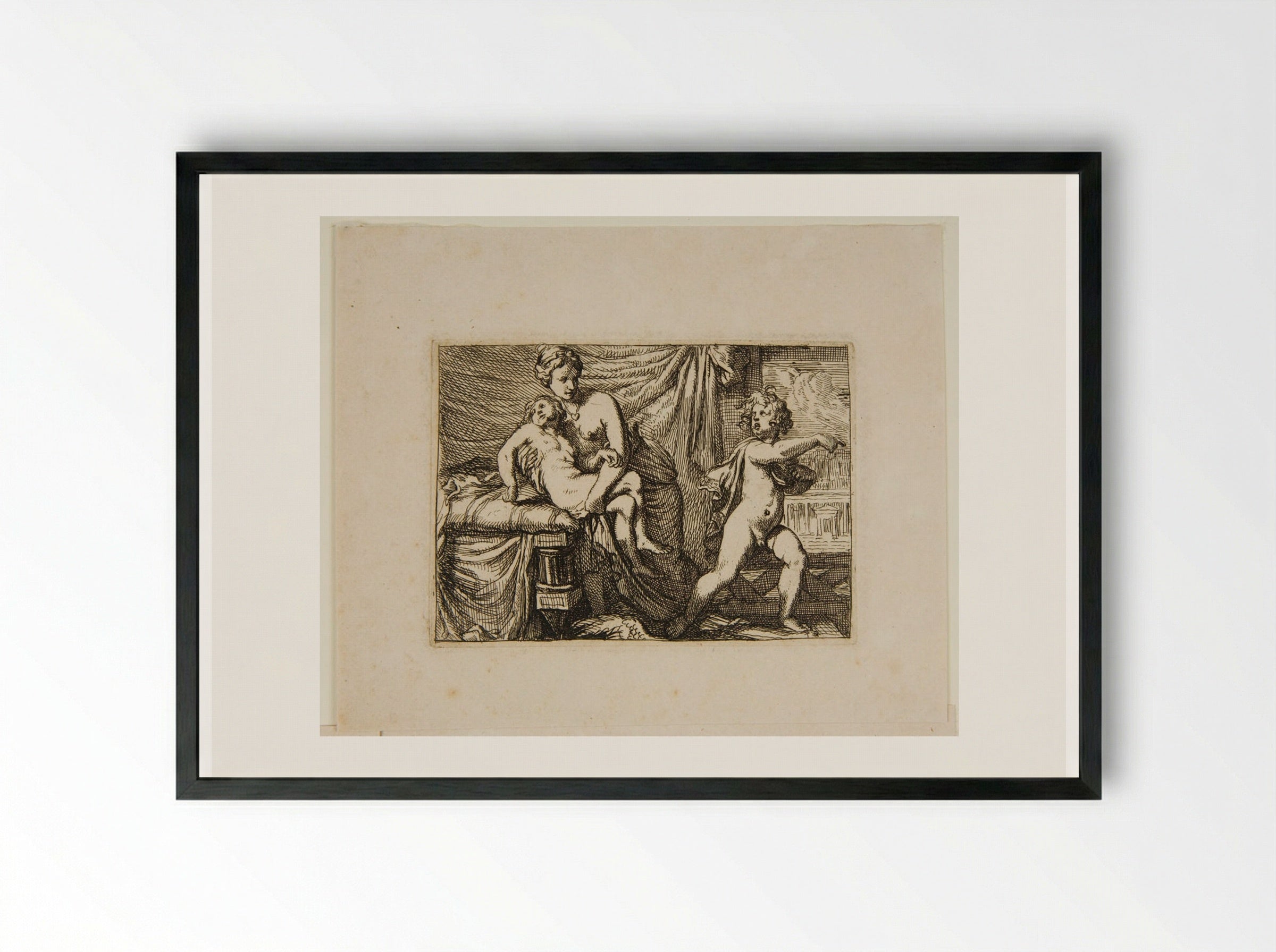 The Story of Dido and Aeneas - Gérard de Lairesse - Framed Print Black