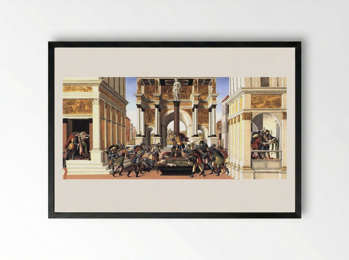 The Story of Lucretia - Sandro Botticelli - Framed Print Black