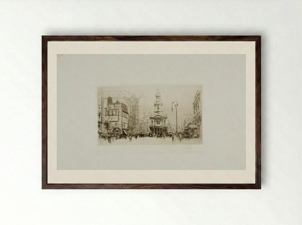 The Strand, London - William Walcot - Framed Print Dark Wood