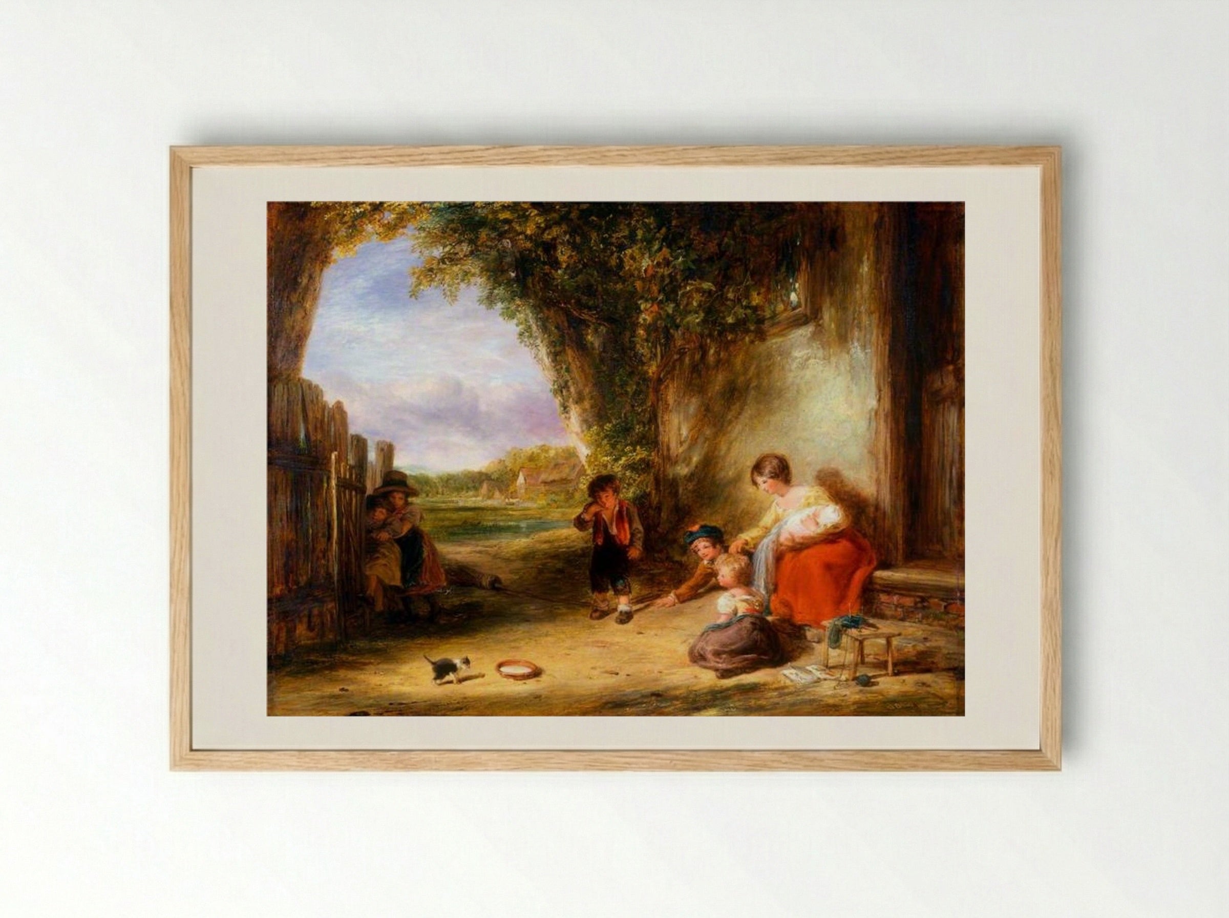 The Stray Kitten - William Collins - Framed Print Wood