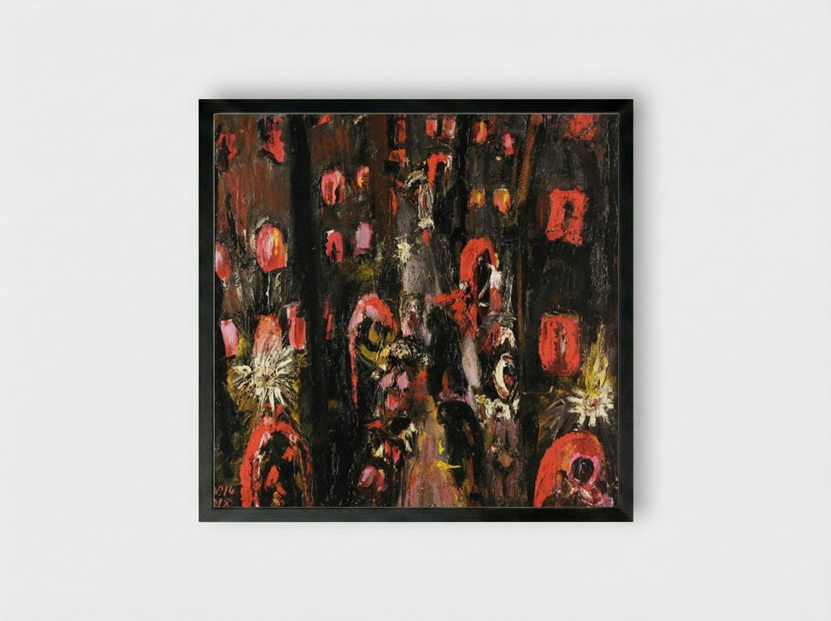 The Street of Brothels - Otto Dix - Framed Print Black