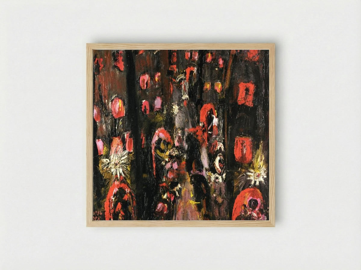 The Street of Brothels - Otto Dix - Framed Print Wood
