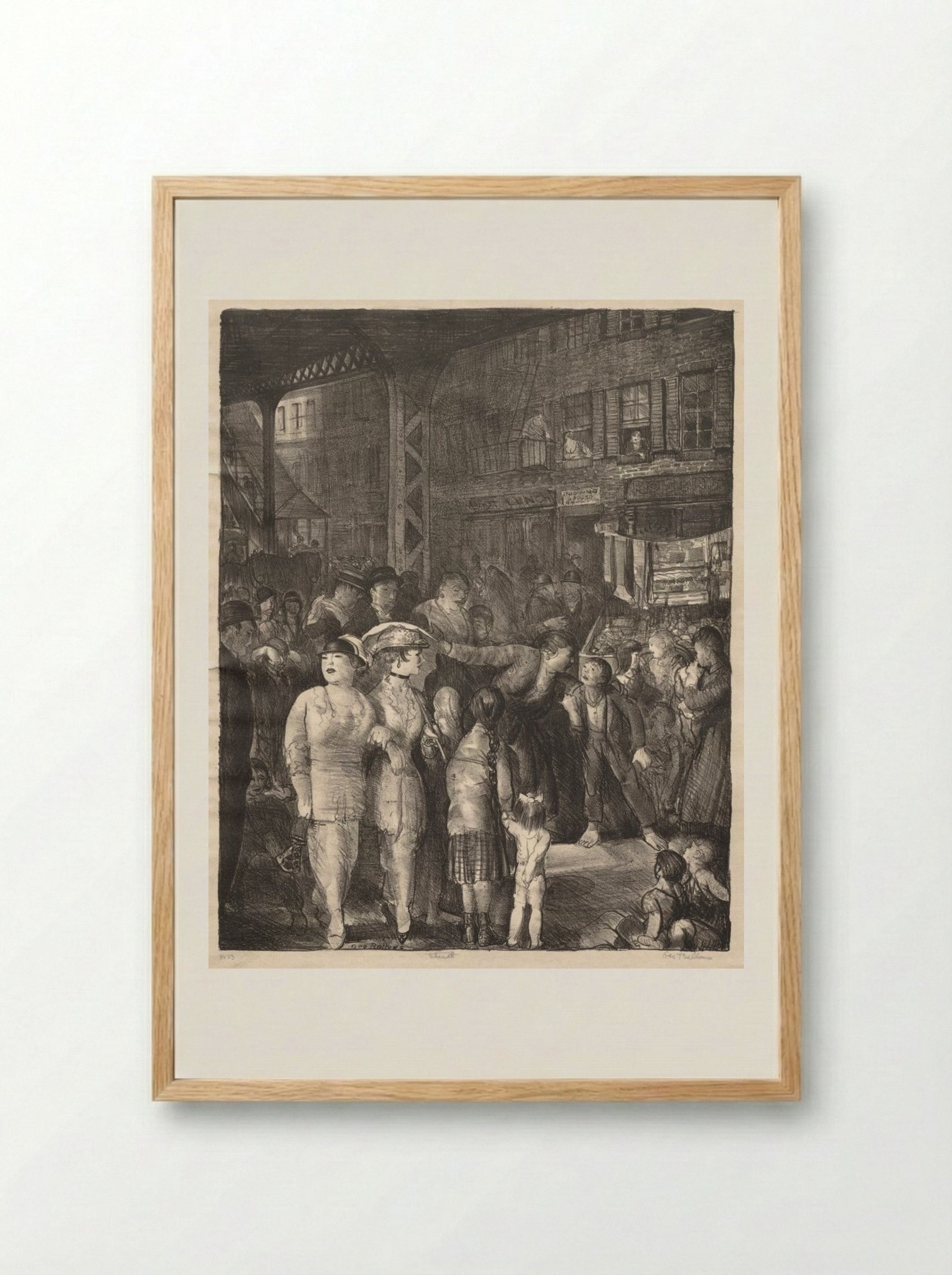 The Street - George Bellows - Framed Print Wood
