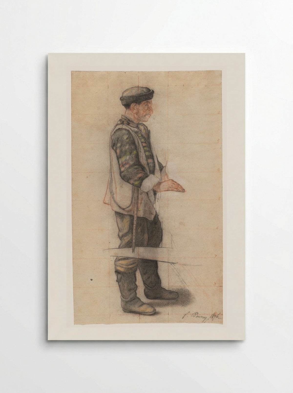 The Stretcher Bearer (Study for Le Couvreur tombé) - François Bonvin - Poster