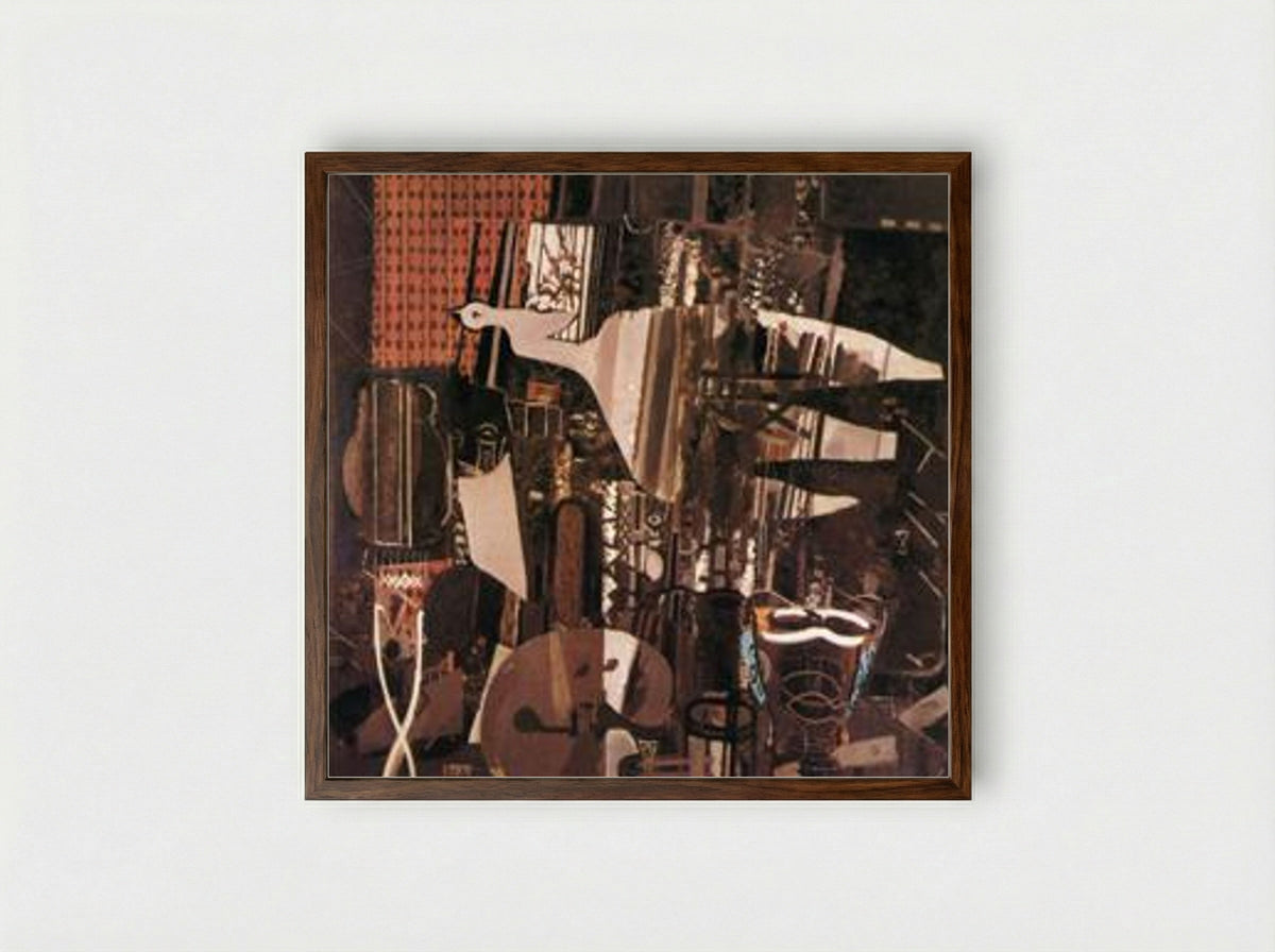 The Studio (V) - Georges Braque - Framed Print Dark Wood
