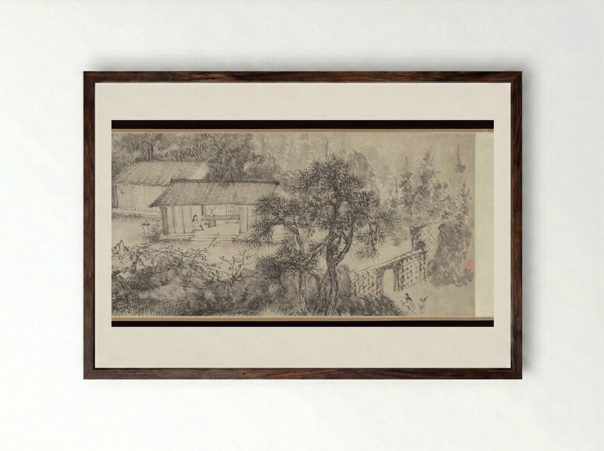 The Studio of Prolonged Soughing - You Yin - Framed Print Dark Wood