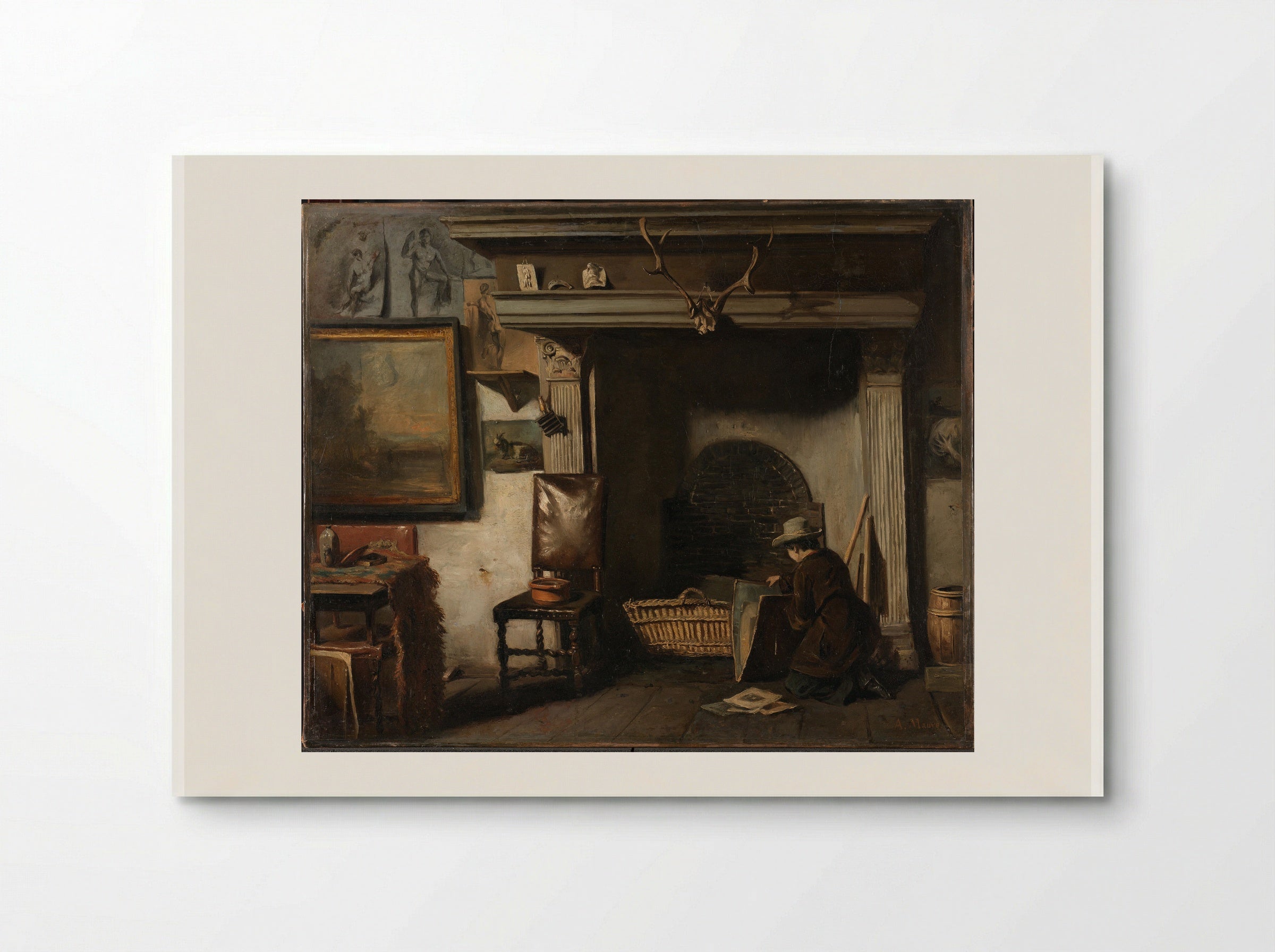 The Studio of the Haarlem Painter Pieter Frederik van Os - Anton Mauve - Poster