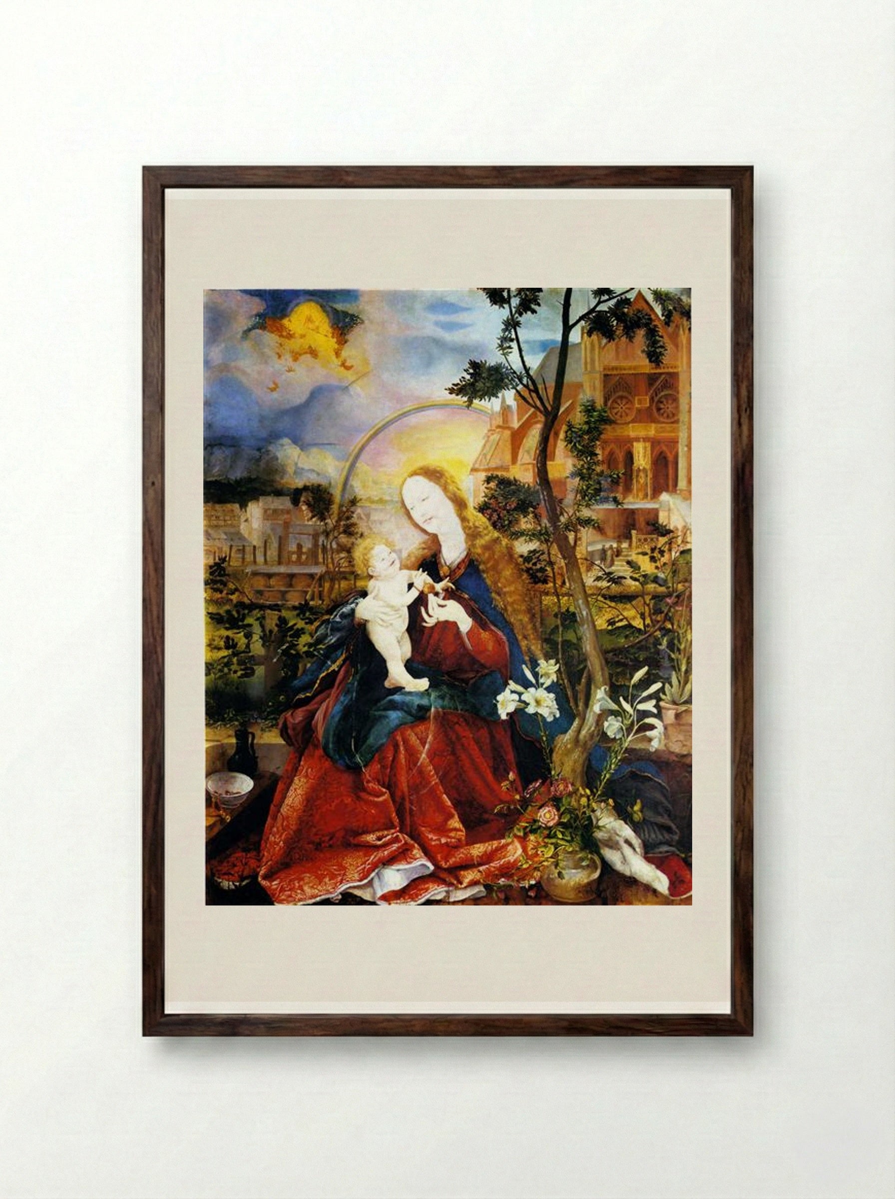 The Stuppach Madonna - Matthias Grünewald - Framed Print Dark Wood
