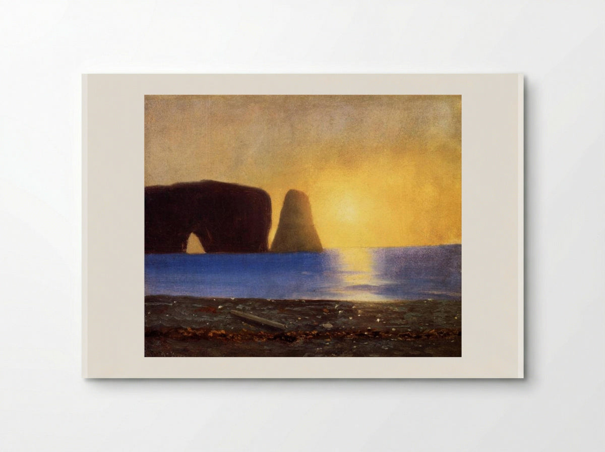 The Sun Sets, Perce Rock, Gaspe, Quebec - William Bradford - Poster