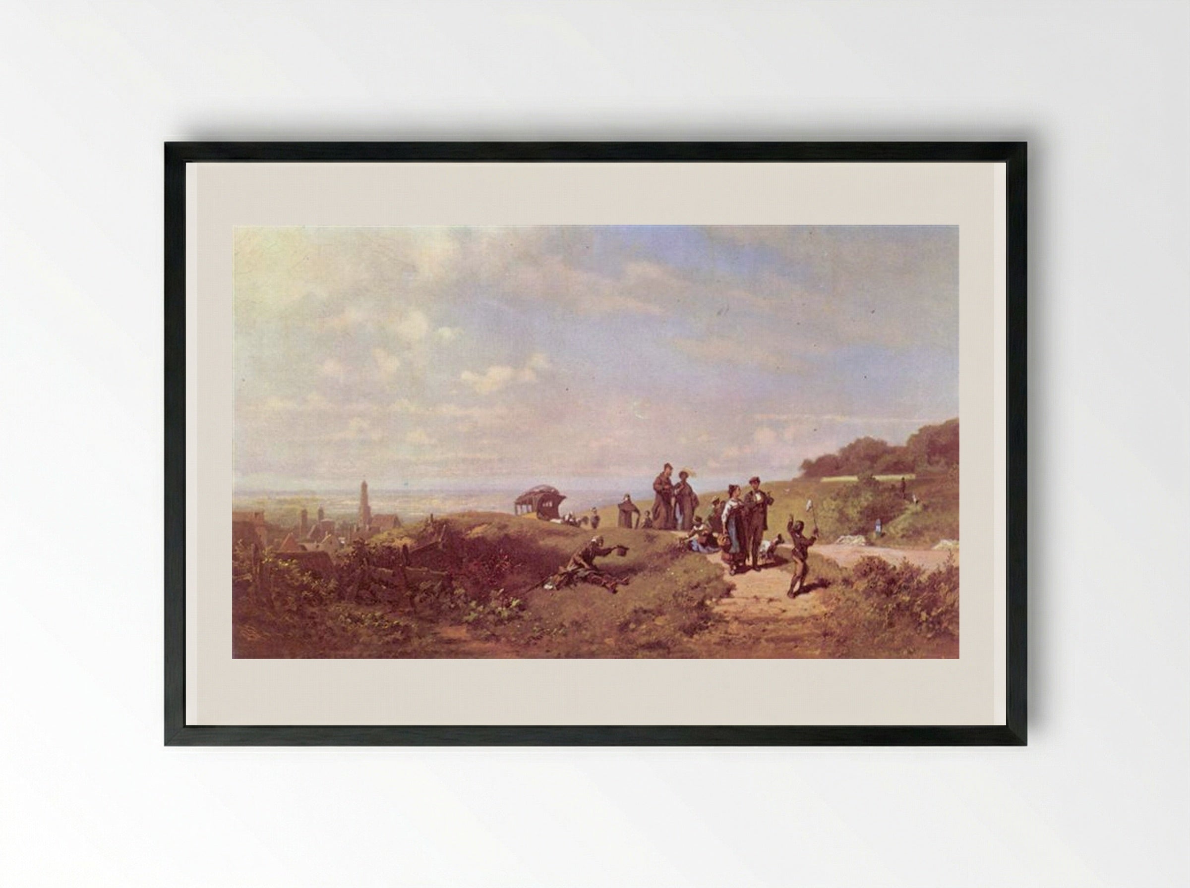 The Sunday Walk - Carl Spitzweg - Framed Print Black