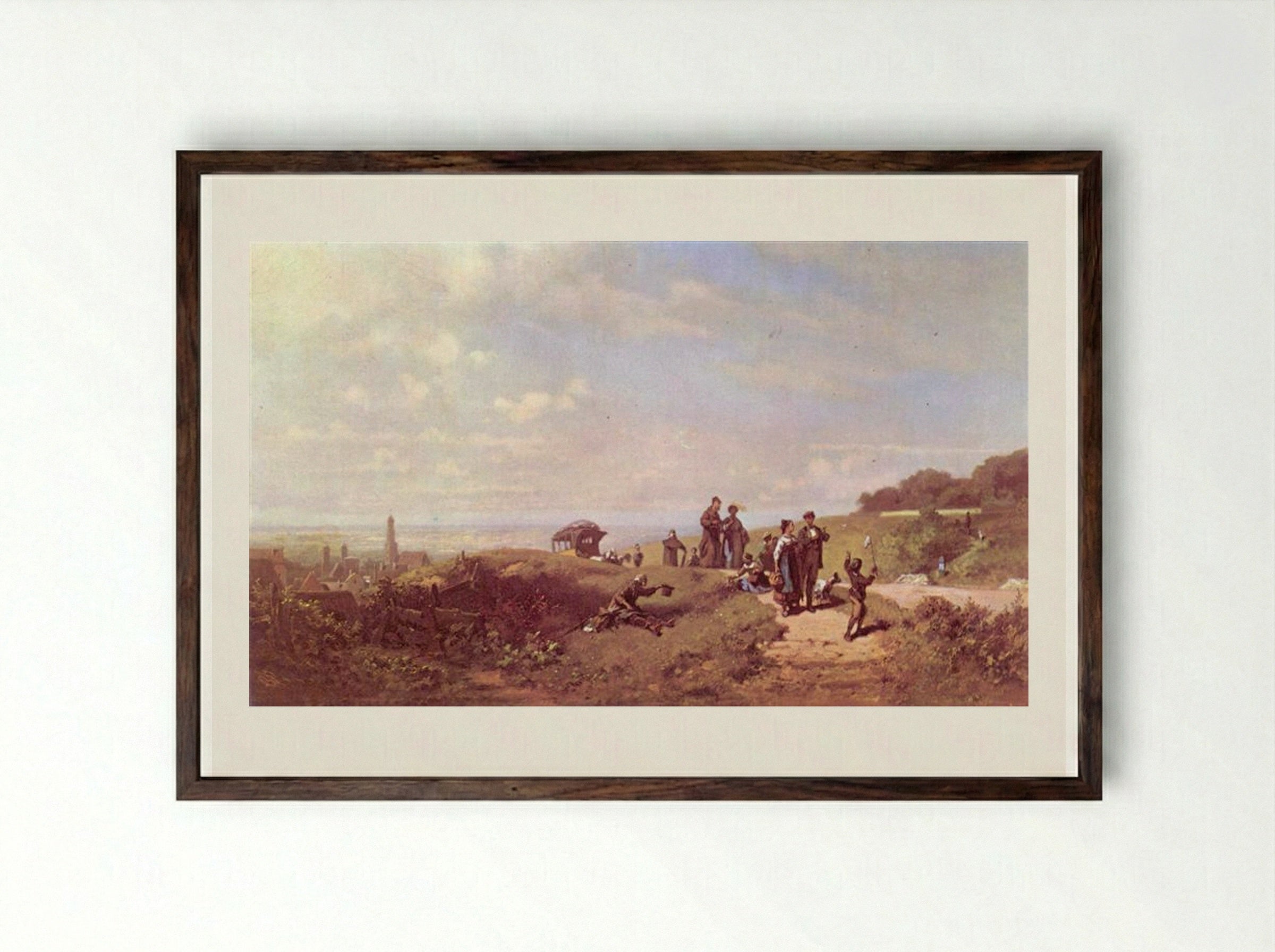 The Sunday Walk - Carl Spitzweg - Framed Print Dark Wood