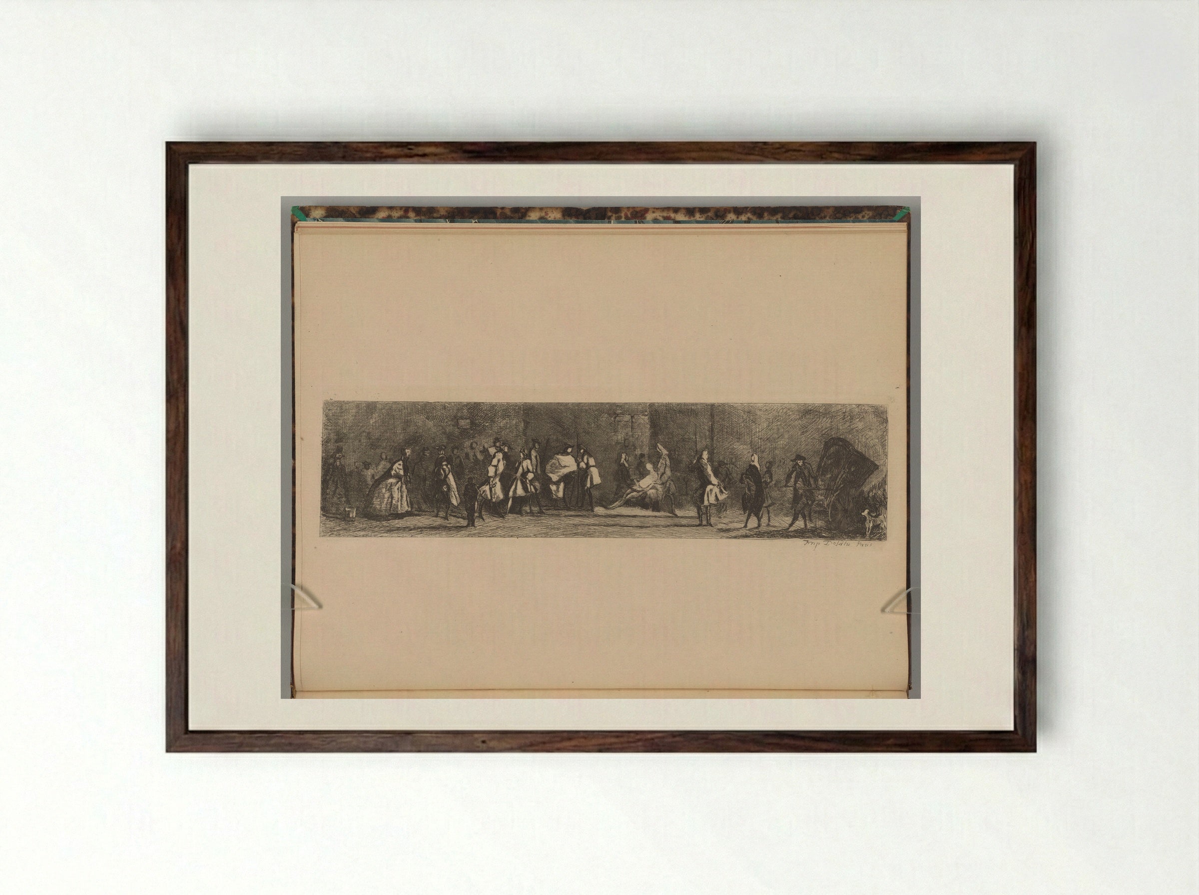 The Surgeon-Barber's Sign - Jules de Goncourt - Framed Print Dark Wood