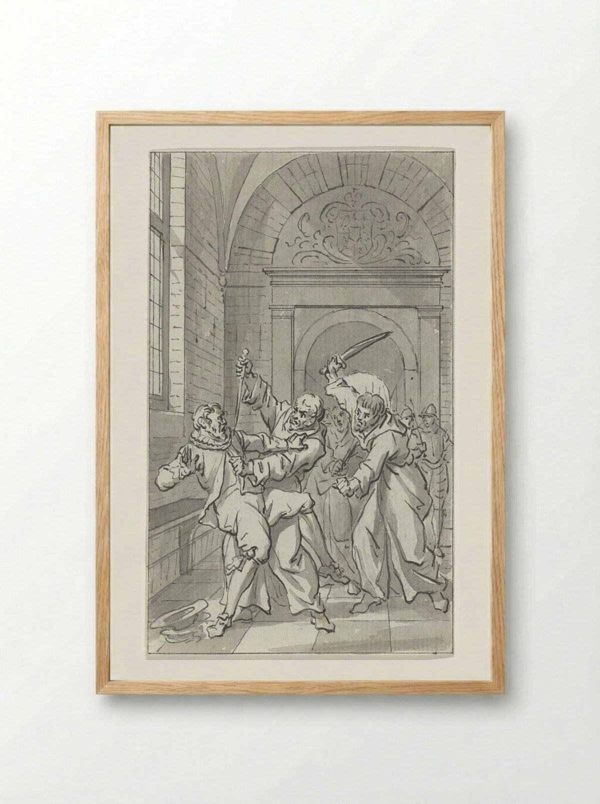 The Surprise Attack on the Spanish Garrison at Loevestein Castle - Jacobus Buys - Framed Print Wood