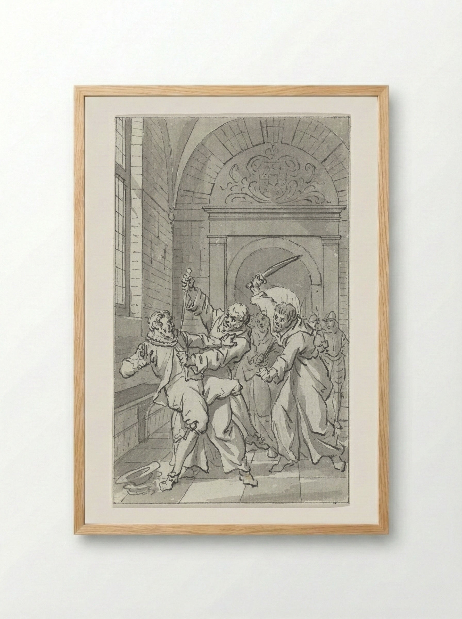 The Surprise Attack on the Spanish Garrison at Loevestein Castle - Jacobus Buys - Framed Print Wood