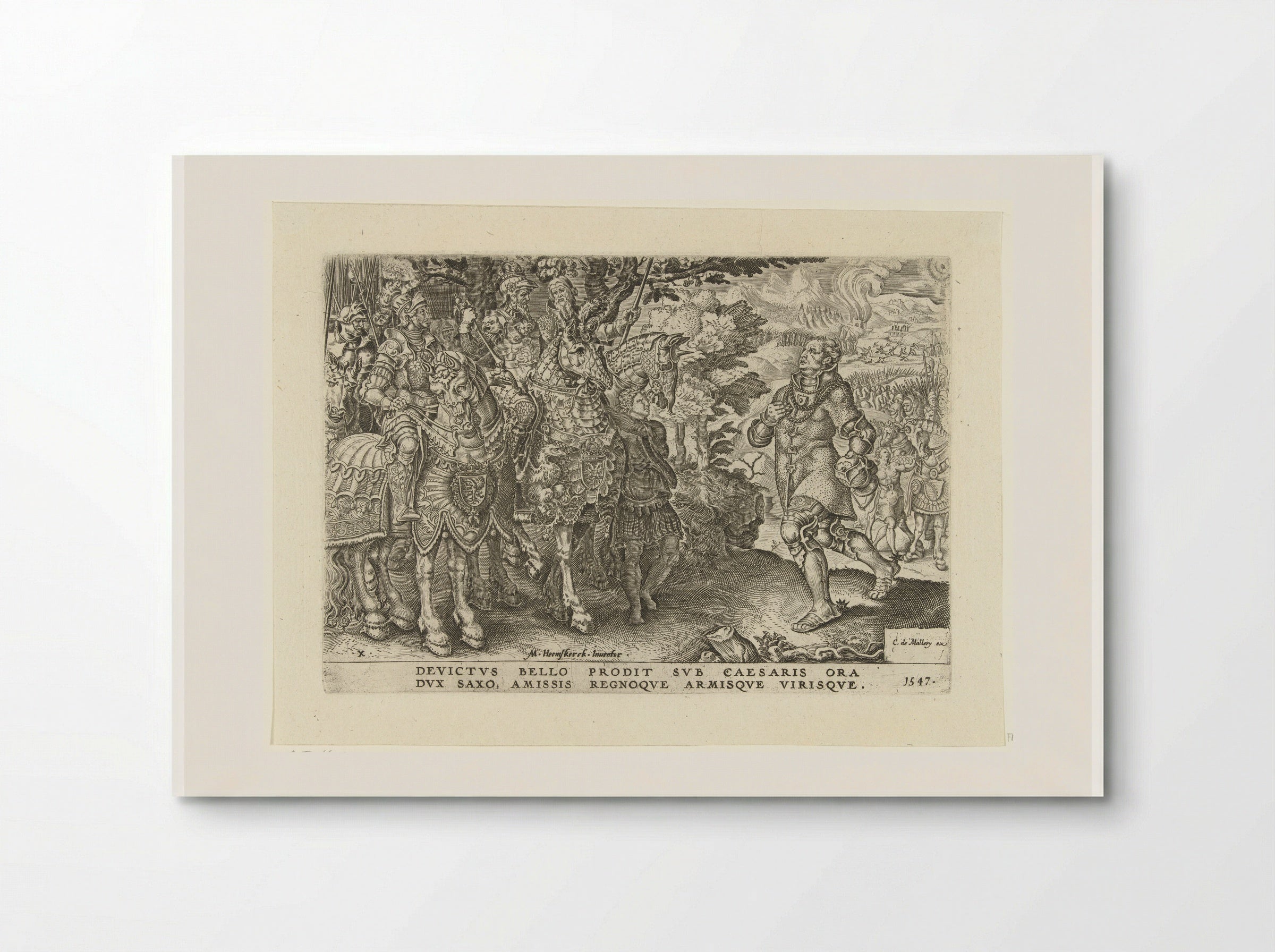 The Surrender of the Elector of Saxony at the Battle of Mühlberg - Dirck Volckertsz. Coornhert - Poster