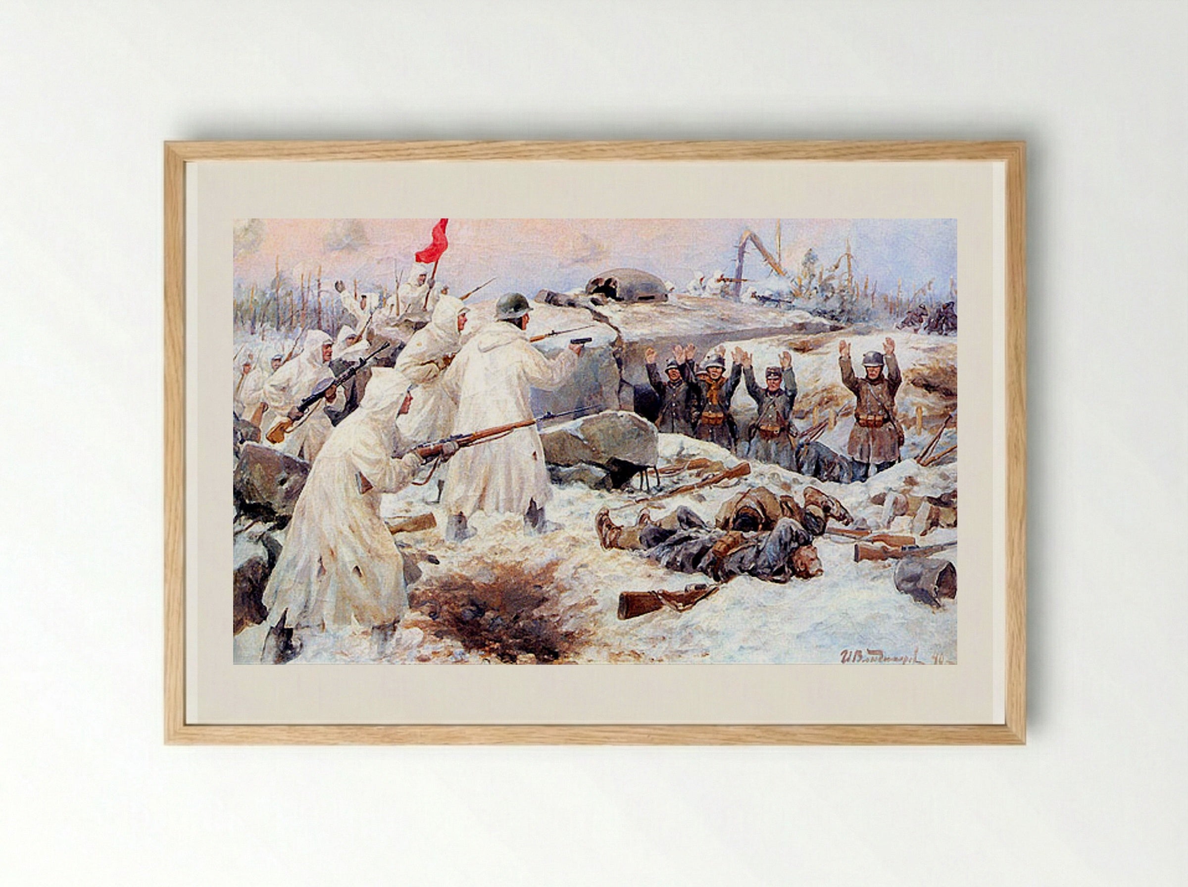The Surrender of the Finns in 1940 - Ivan Vladimirov - Framed Print Wood