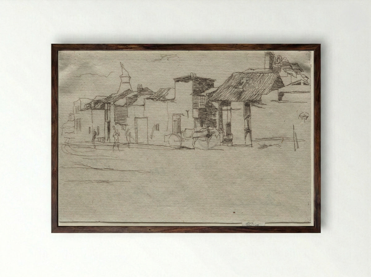 The Swan, Chelsea - James McNeill Whistler - Framed Print Dark Wood