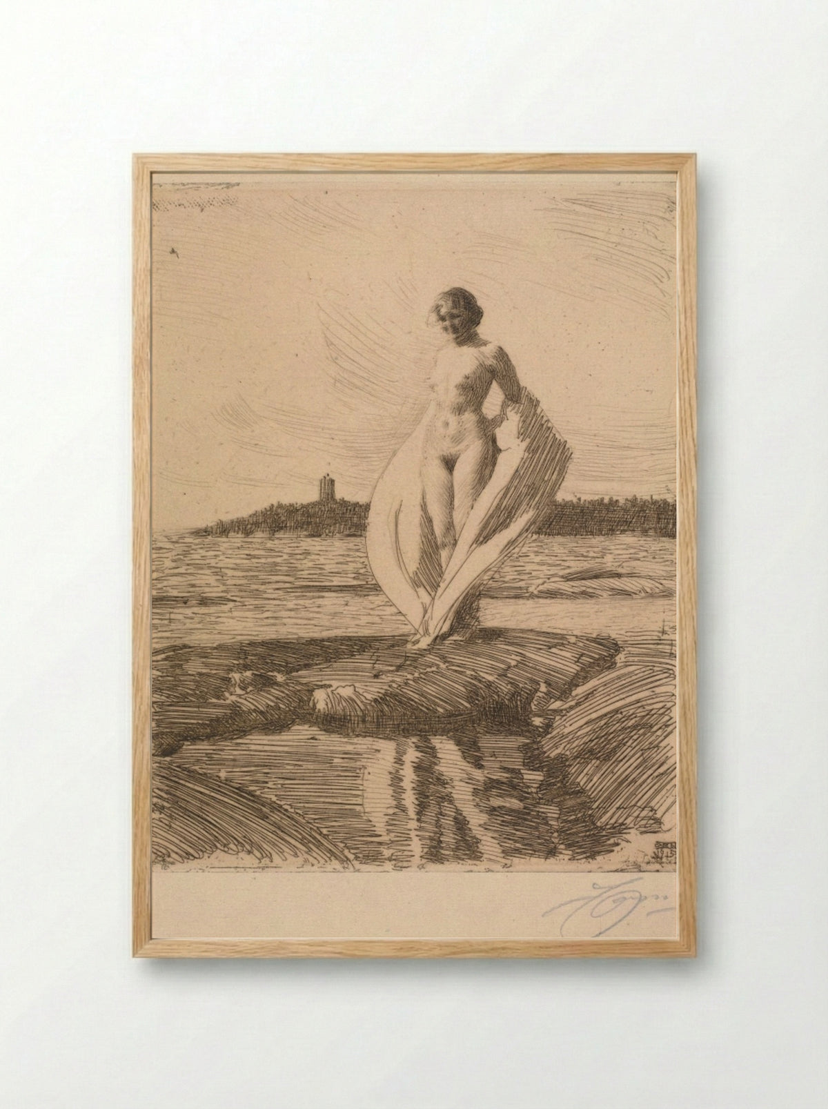 The Swan - Anders Zorn - Framed Print Wood