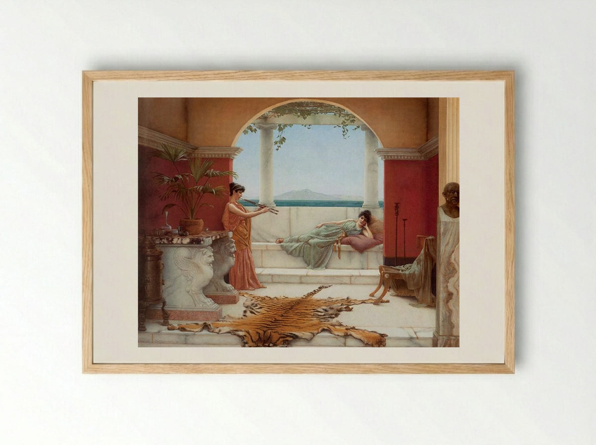 The Sweet Siesta of a Summer Day - John William Godward - Framed Print Wood
