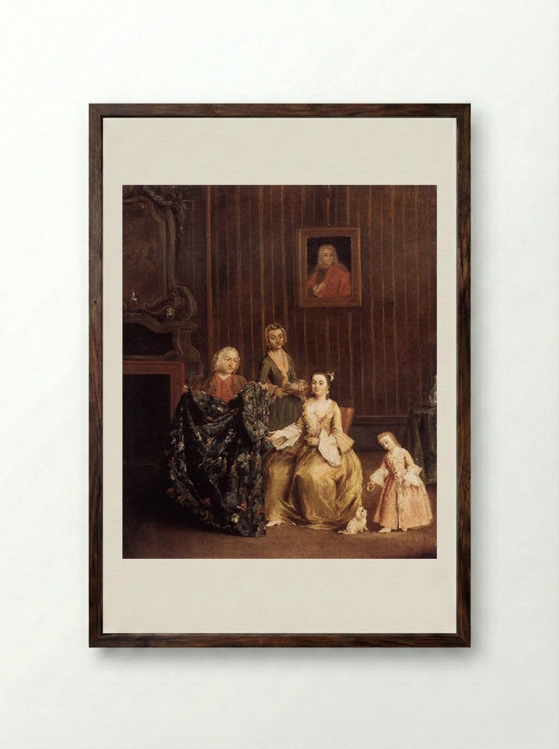 The Tailor - Pietro Longhi - Framed Print Dark Wood