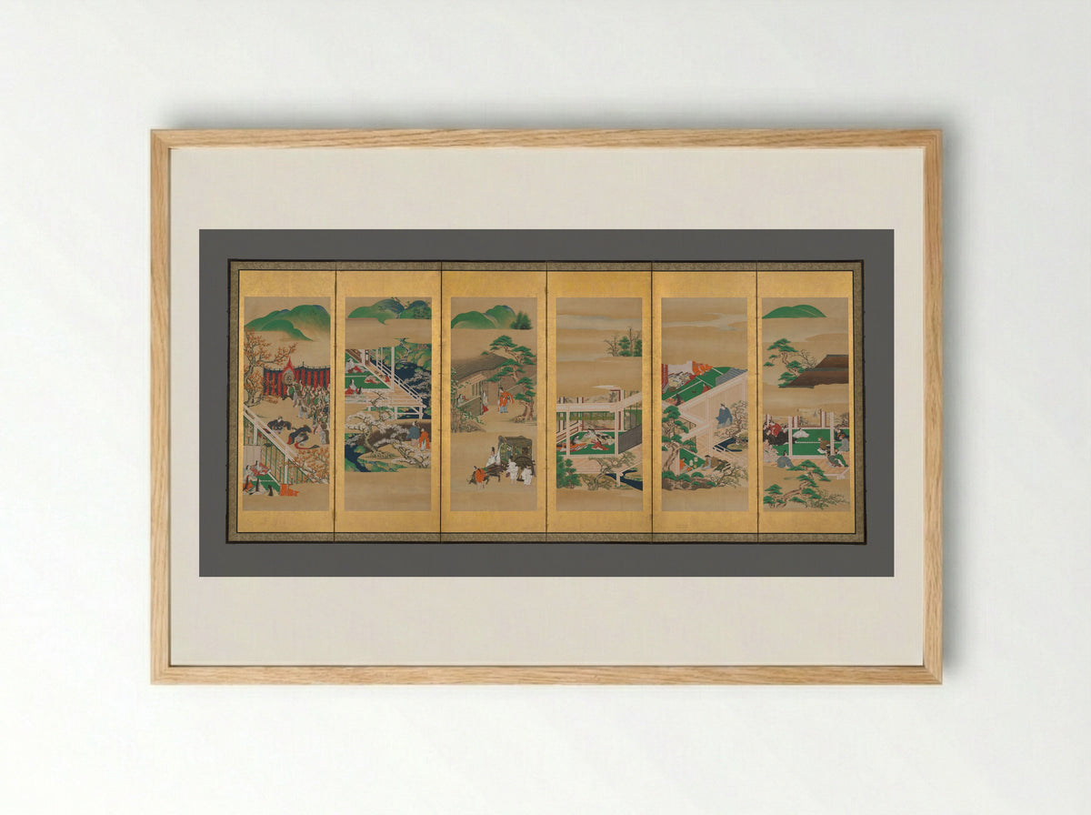 The Tale of Genji - Iwasa school - Framed Print Wood