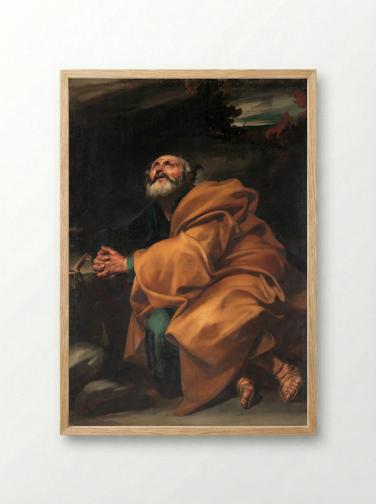 The Tears of Saint Peter - Jusepe de Ribera - Framed Print Wood